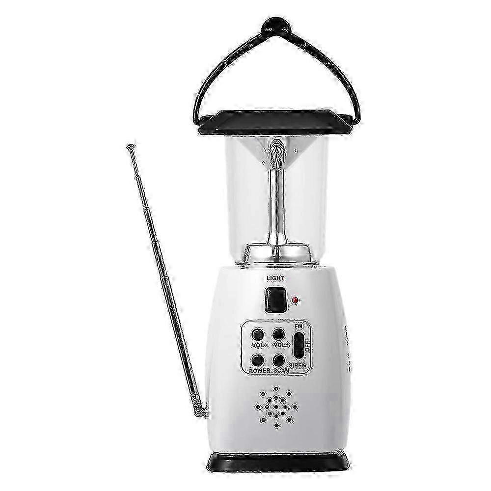 Solar Dynamo Multi-Functional 4-Way Powered Emergency Hand Crank FM Radio LED Camping Lantern Flashlight Phones Charger