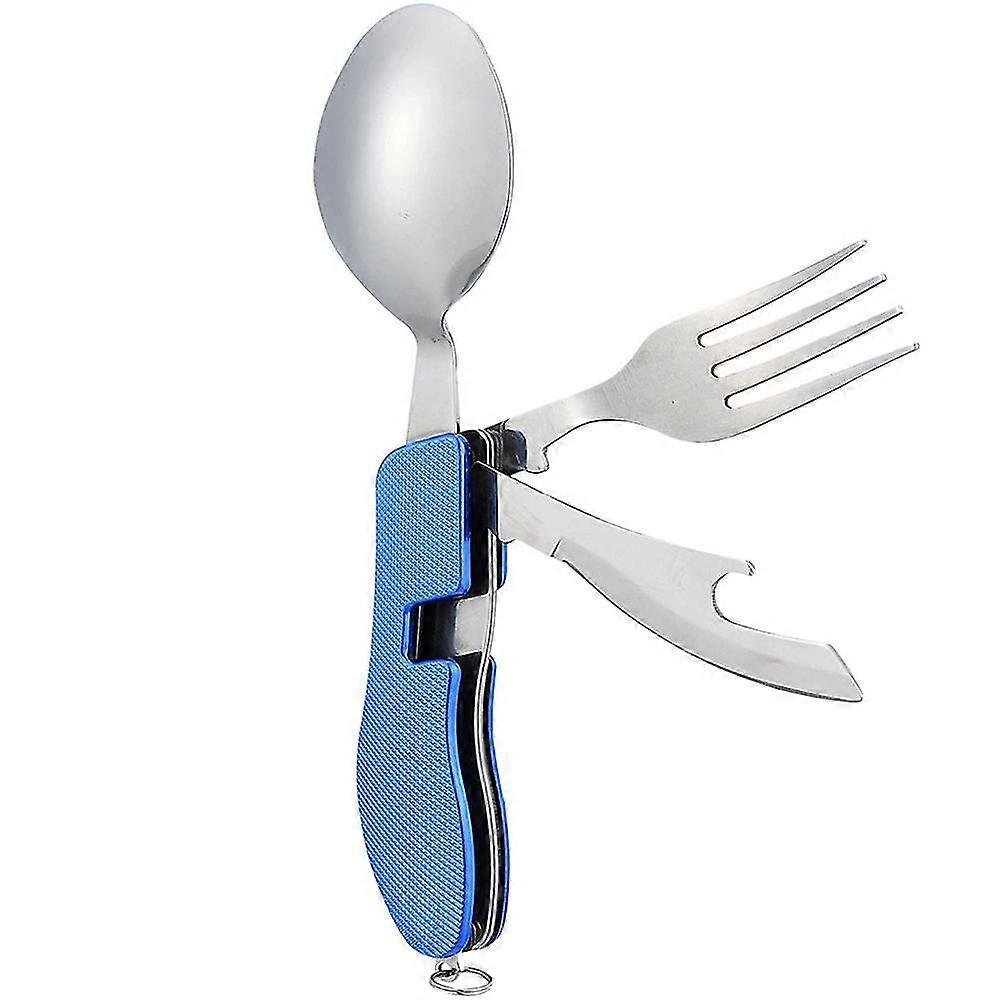 4-in-1 Camping Utensils - Portable Spoon, Fork, Knife And Can Opener