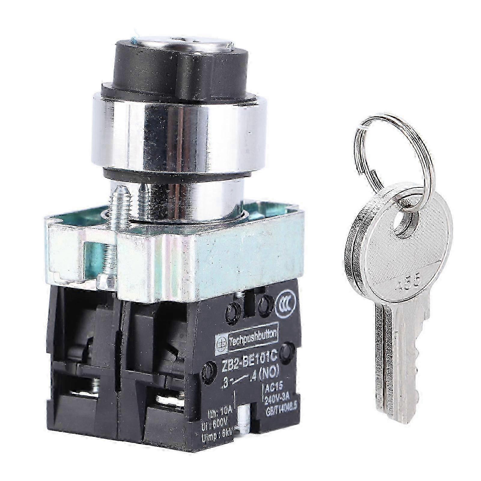2 Position Key Switch SelfReset Power Lock Conversion Rotation Locking + Key ZB2BE101 ZB2BE102C