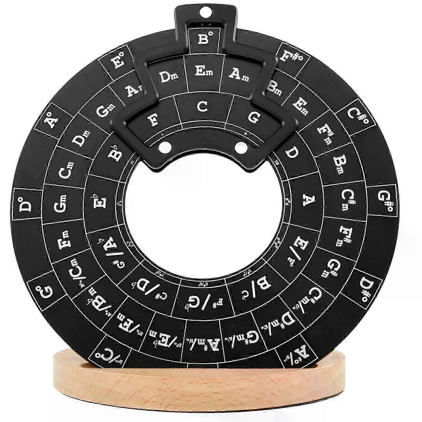Circle of Fifths Wheel Guitar Music Theory Disc Circle of Fifths with Stand Holder Easy to Use Circle of Fifths Portable Circle