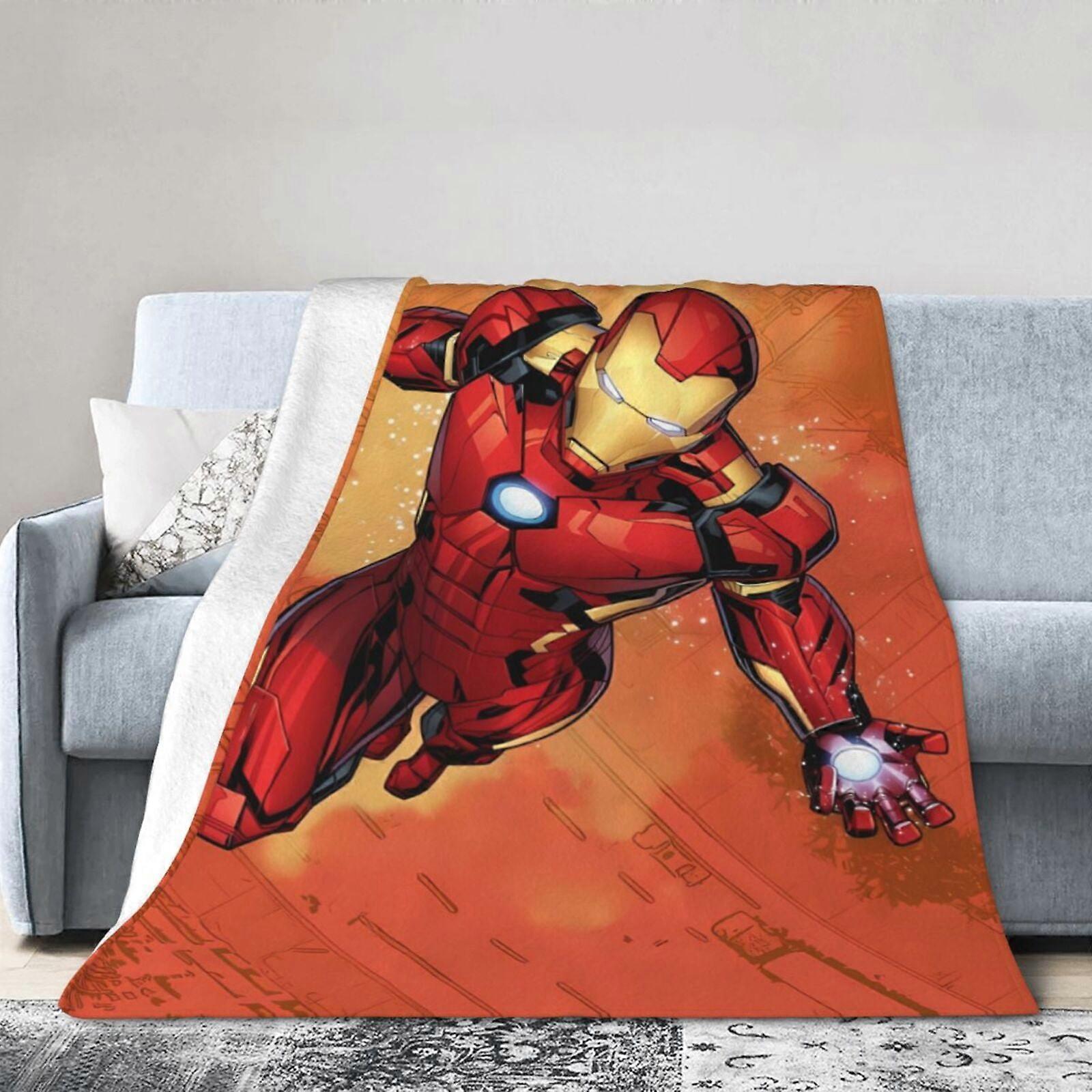 아이언맨 담요 던지기 침구실 장식 플란넬 담요 침대 소파용 80"X60"