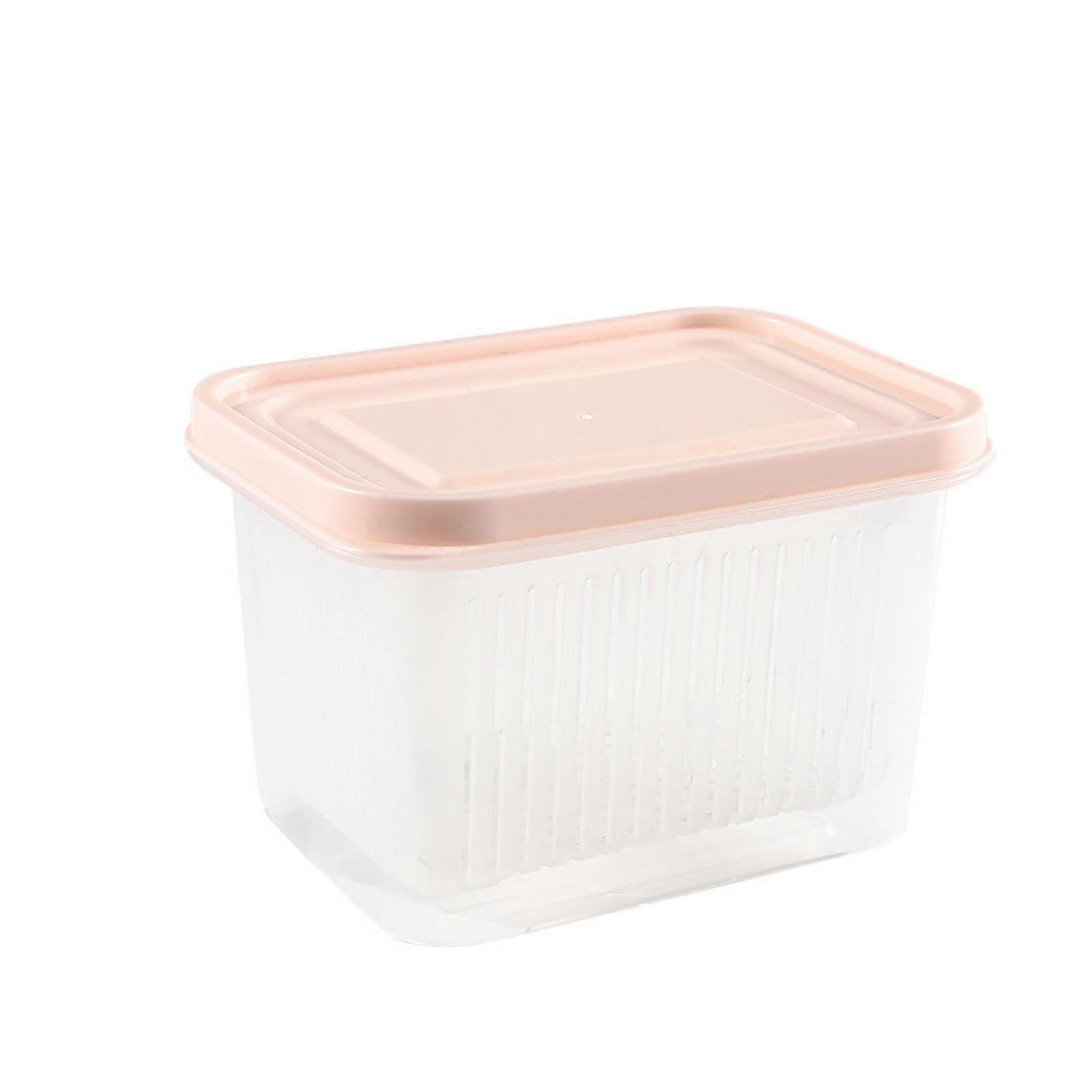 Drain Storage Box with Sealed Lid PP Refrigerator Food Storage Container for Scallion Ginger