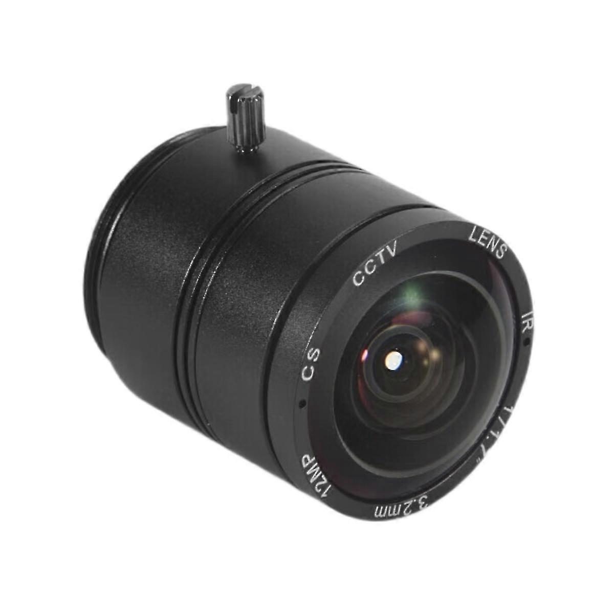120 Degree Ultra Wide Angle CS Lens for Raspberry Pi HQ Camera, 3.2mm Focal Length with Manual Focus