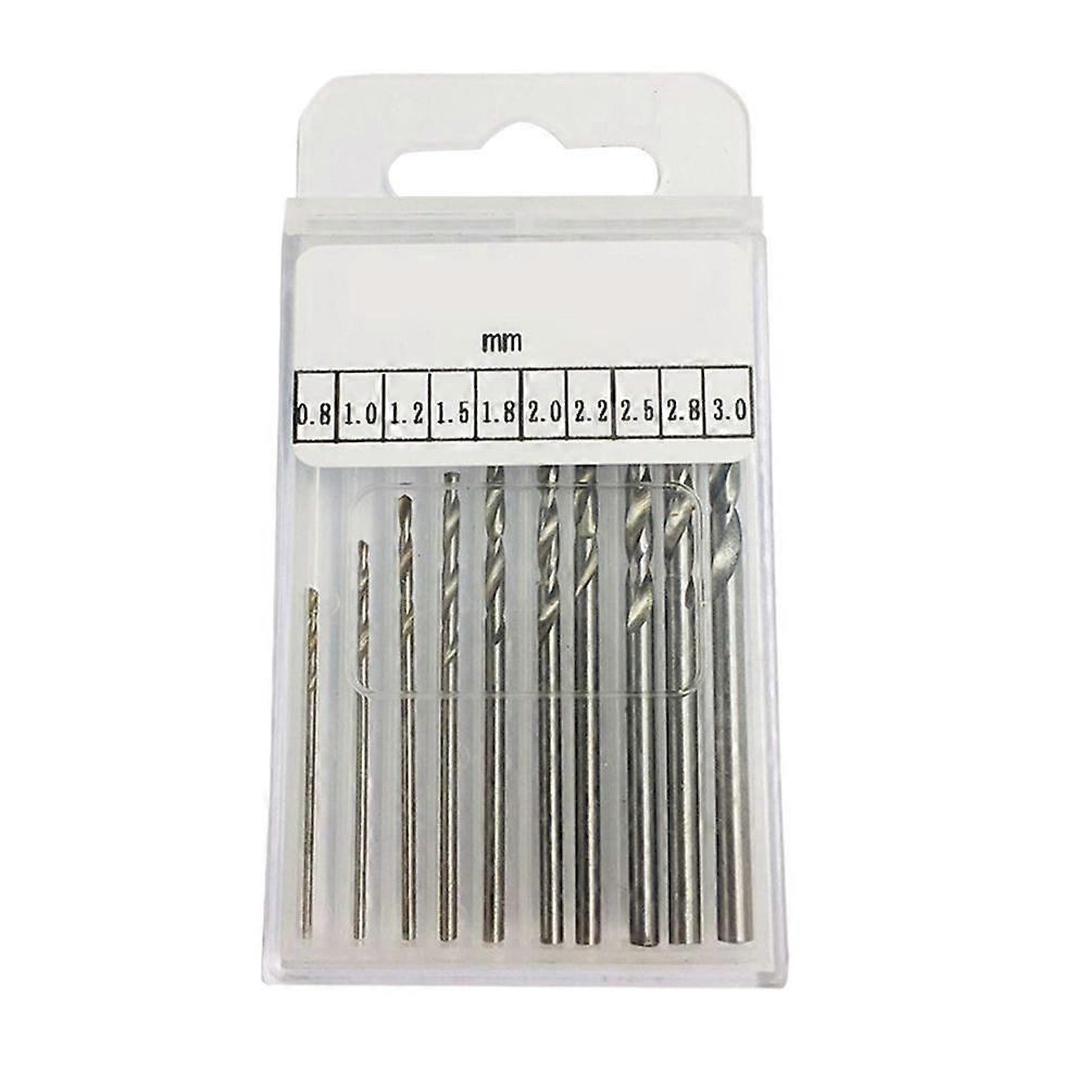 10Pc 0.8-3.0mm Electric Grinding Bits Precision Hand Drill Bits Set Rotary Tools for Carving (Silver)