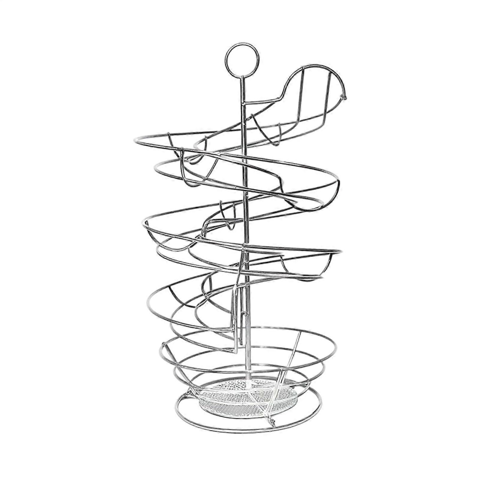 Spiral Egg Rack with Sturdy Metal Frame for Kitchen Counter, Holds Chicken Eggs, Silver