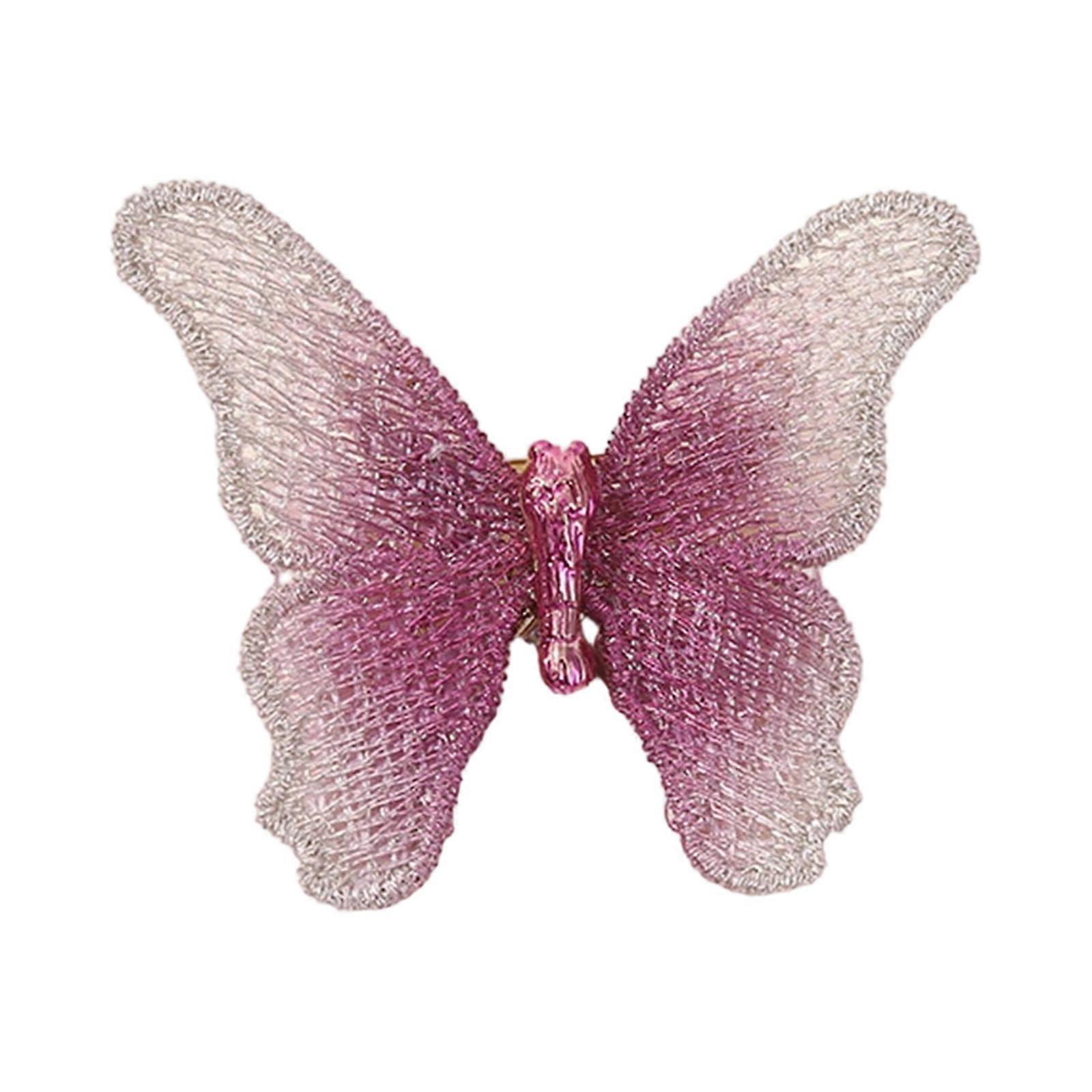 Additional Fabric Butterfly Pin Complex Embroidery Detailing Nonallergenic Wear Constantly Comfort Addition  Violet