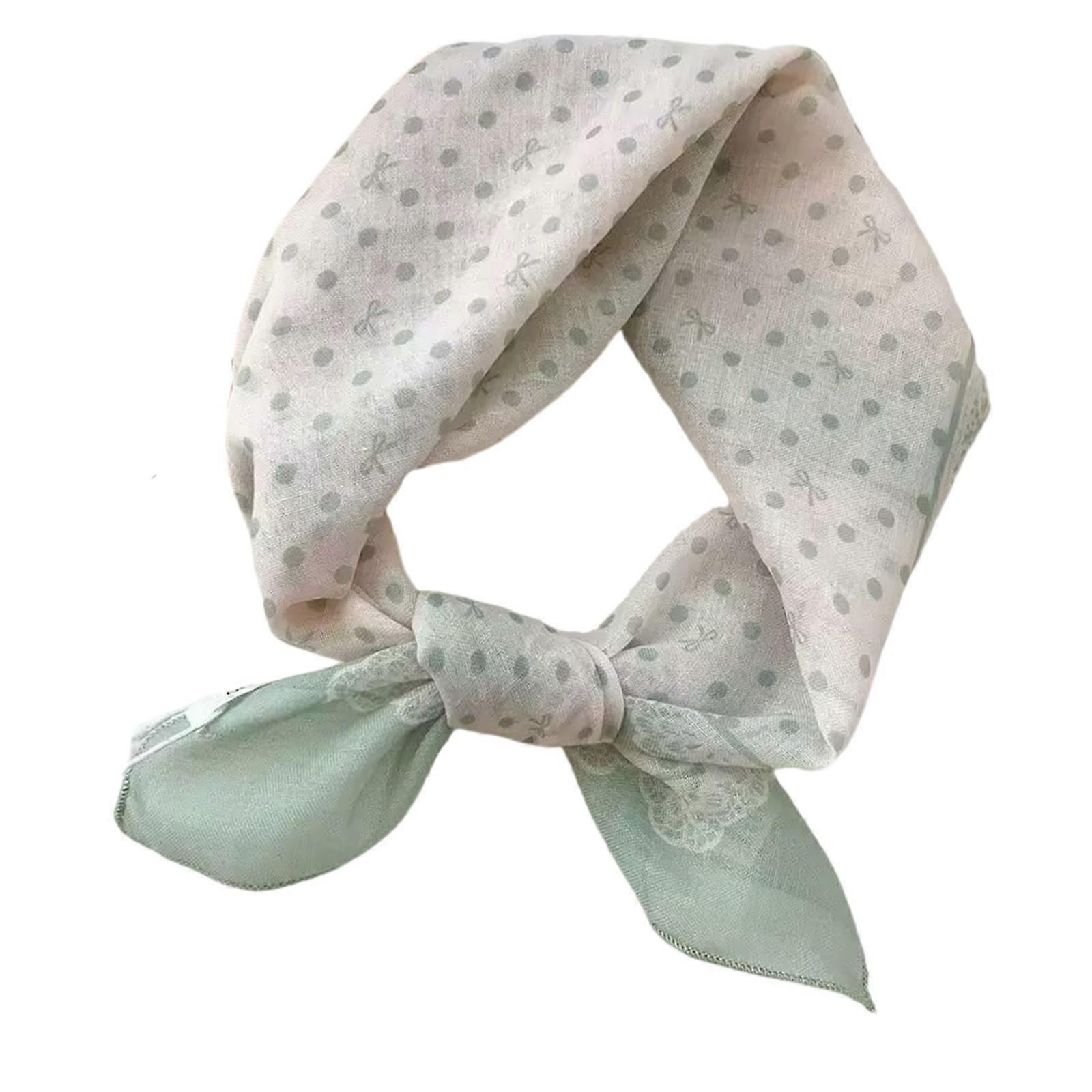 Women's Dot Scarf Cotton Linen Blend Head Wrap Breathable Multi Use Spring Summer Shawl Multicolor