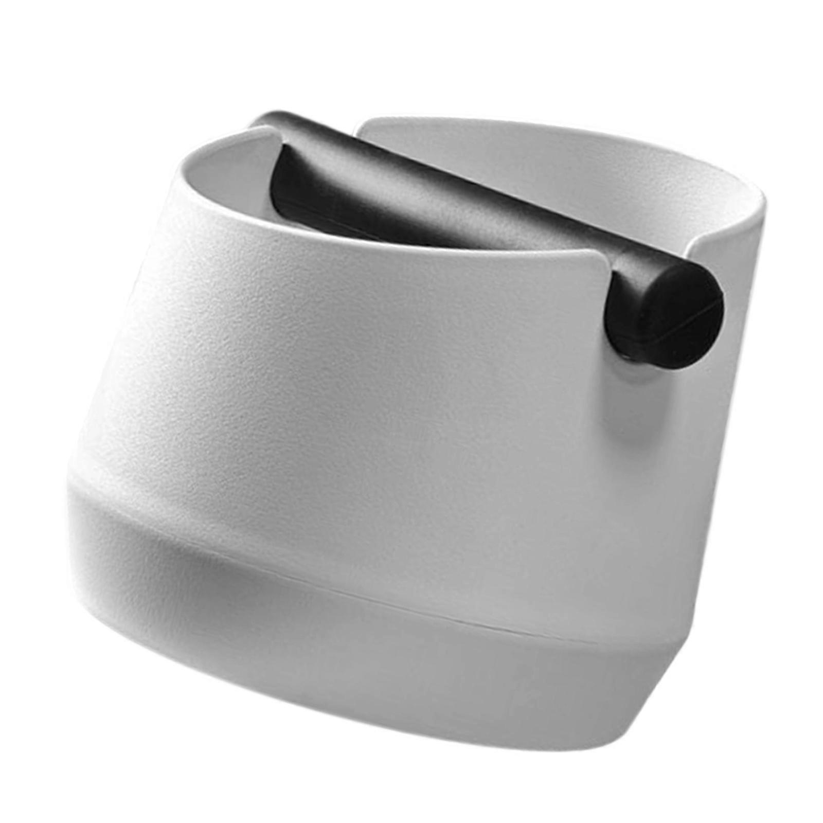 Thickened Coffee Knock Box with Nonslip Base Large Capacity Quiet Tamping Suitable for Espresso Machine Accessories  White
