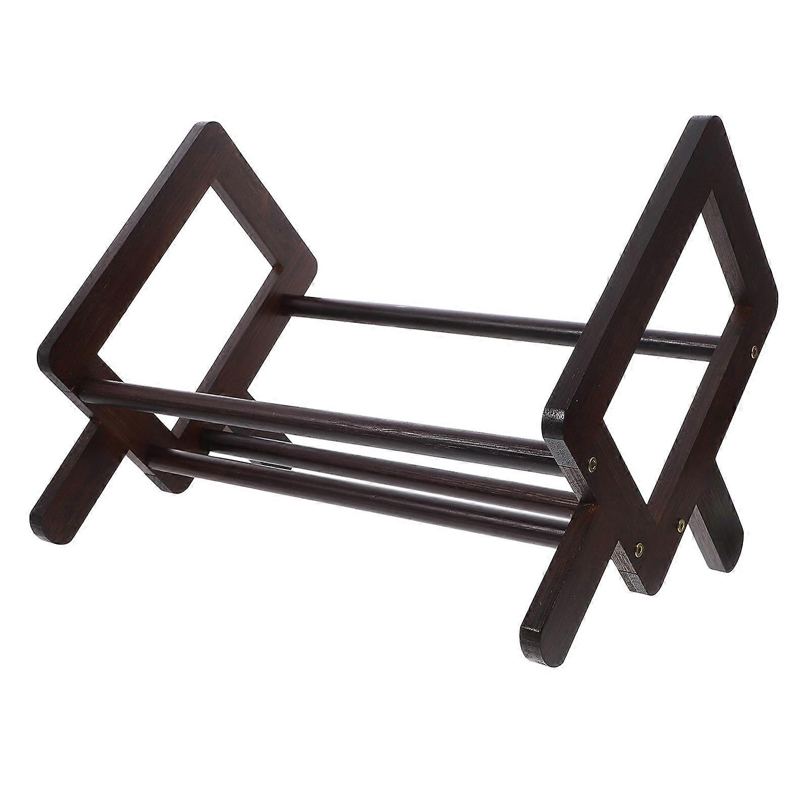 Brown Bamboo Book Rack for Practical Reading Storage Use
