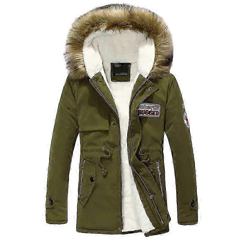 Winter Jacket for Men with Fur Trim Hood and Long Length Design