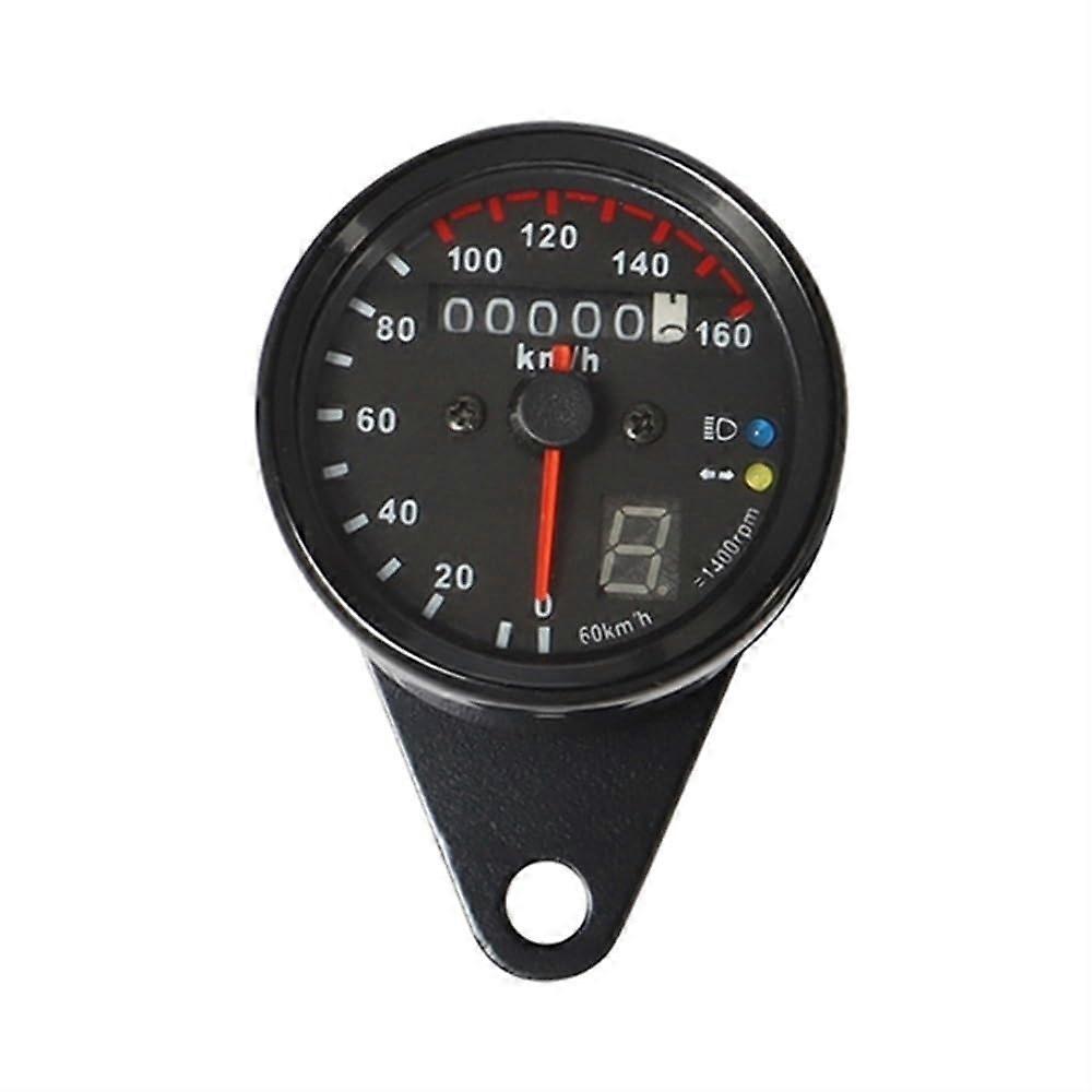 Motorcycle Odometer Tachometer with Backlight Vintage Style for Cruiser  Black