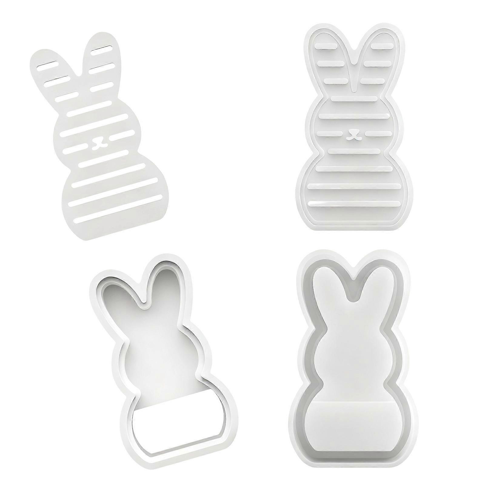 Rabbit Shape Hollow LED Atmospheres Lamp Silicones Mold For DIY Nightlight Making Home Decors Creative Crafting Projects Multicolor