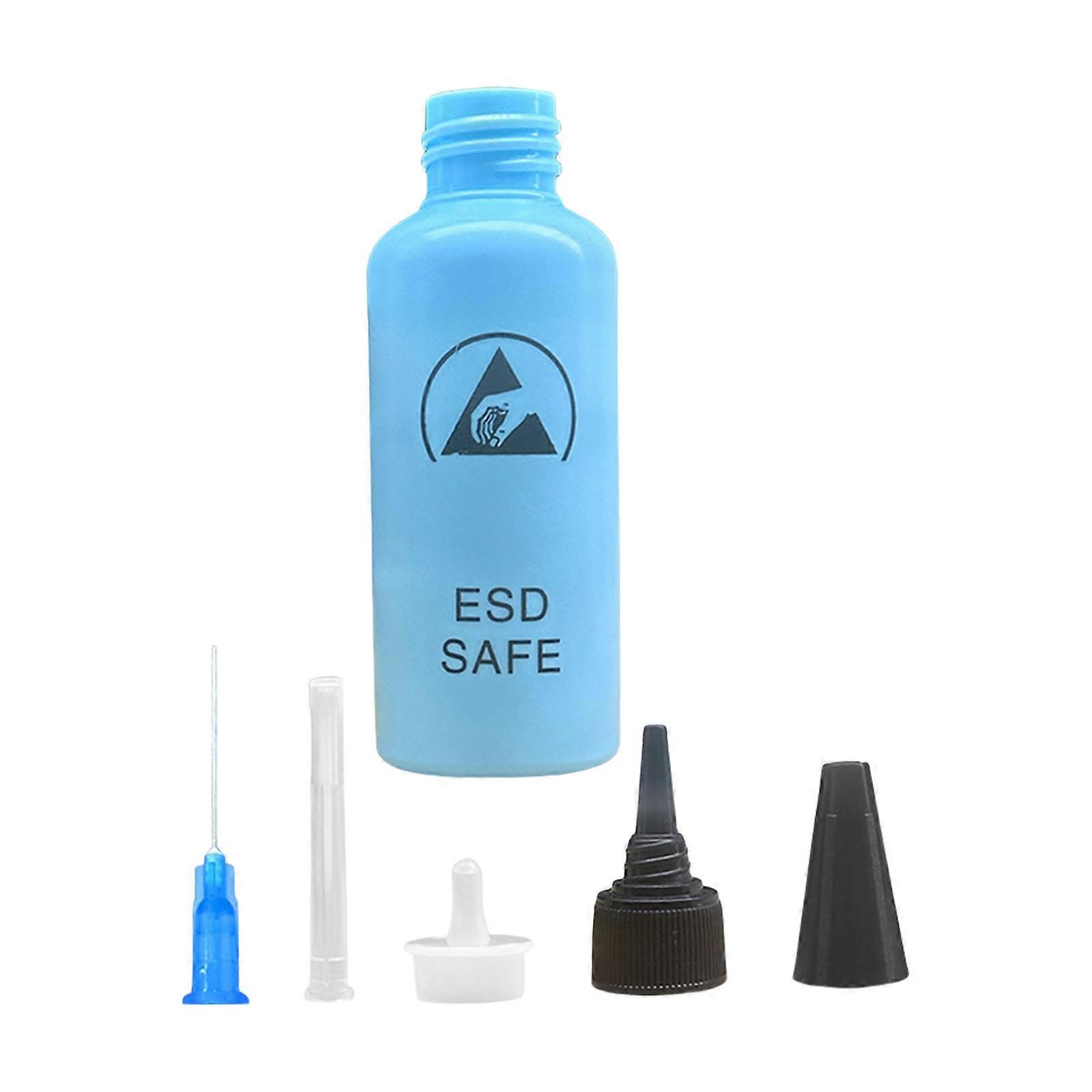65ml ESD Anti Static Solvent Bottle with Needle Dispenser for Loading Glues Adhesive Liquids Soldering Rosin Bottle Repa Multicolor