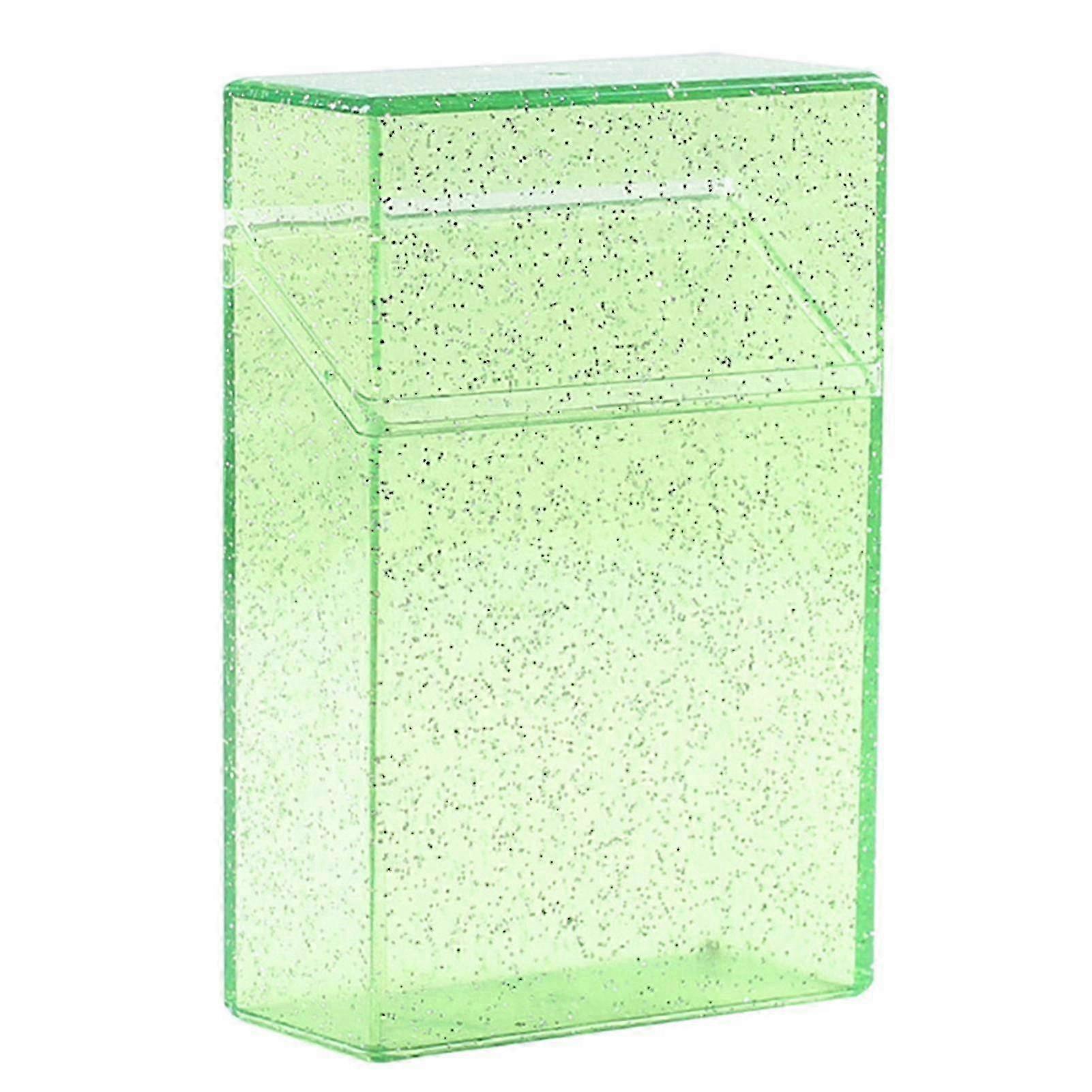 Clear portable cigarette case for smokers featuring shining plastic material
