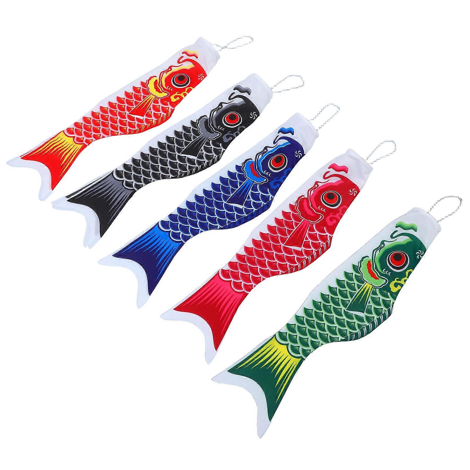 70cm 5pcs 日本登鲤鱼风袜 鲤鱼堀彩色鱼旗挂墙装饰端午节装饰礼品
