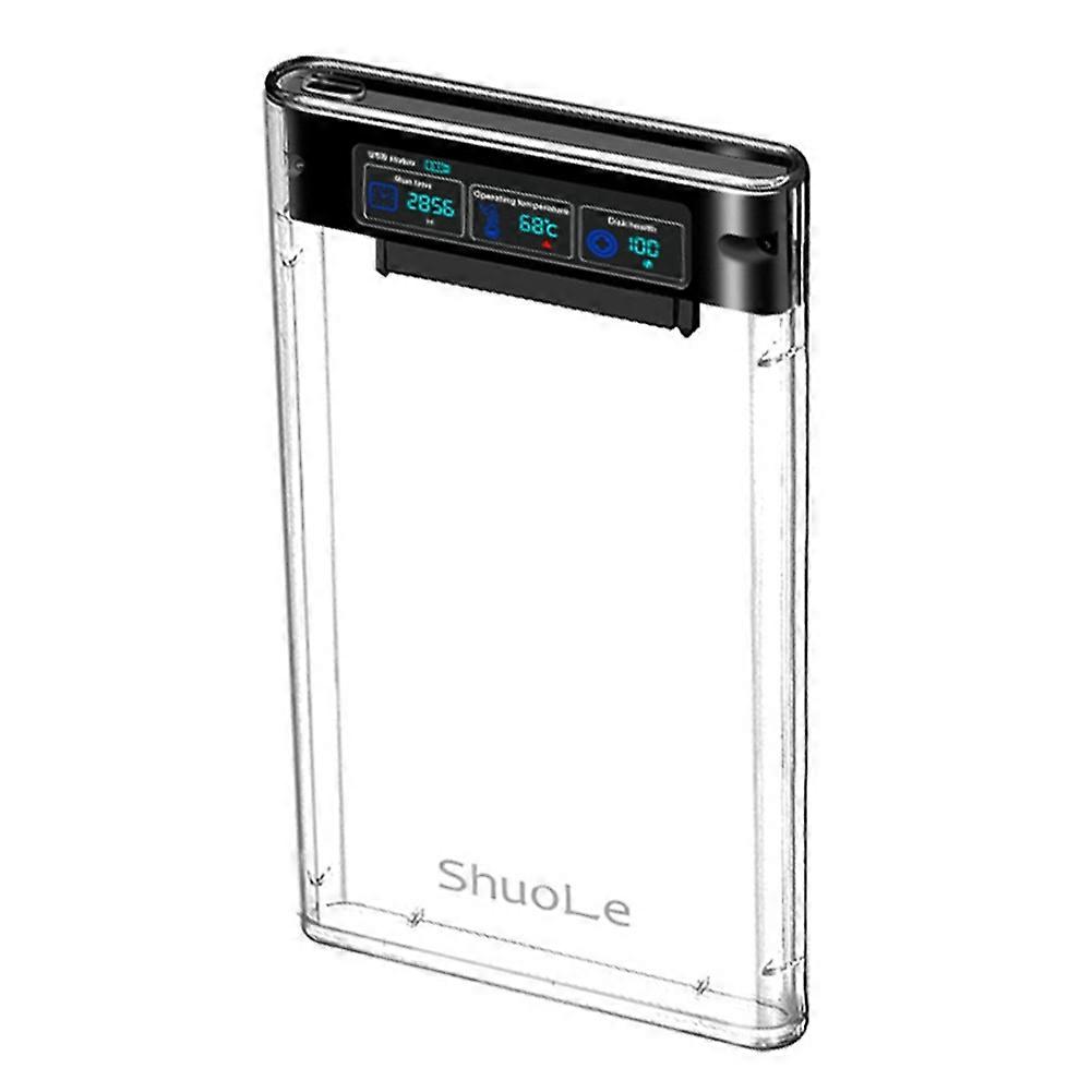 ShuoLe External HDD Case 5Gbps 2.5 Inch Transparent USB Hard Disk Case Drive Enclosure SATA HDD SSD Storage Case with Display