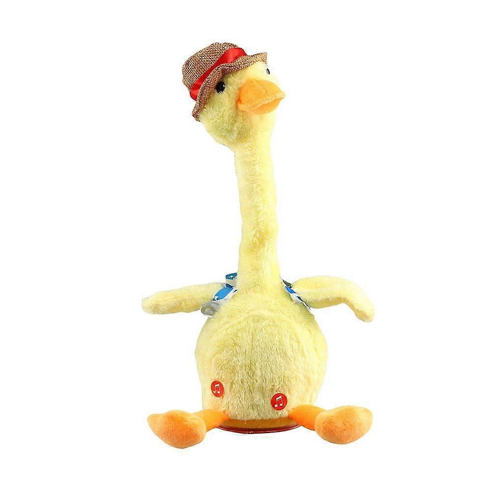 Dancing Singing Duck Plush Toy with LED Lights 120 Songs Recording Function Rechargeable Interactive Educational Gift for Kids