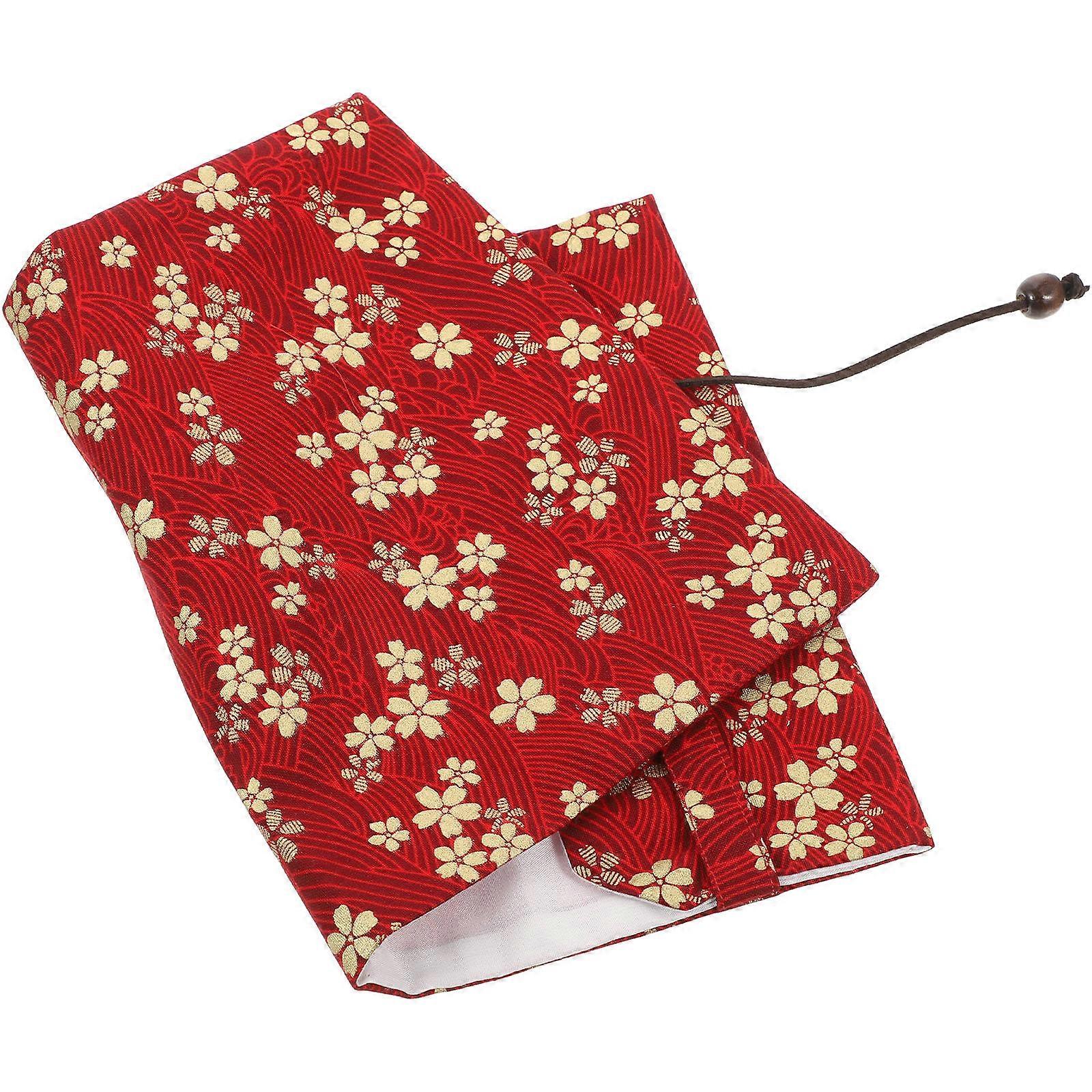 Red Cloth Book Sleeve Ornamental Book Protector for School