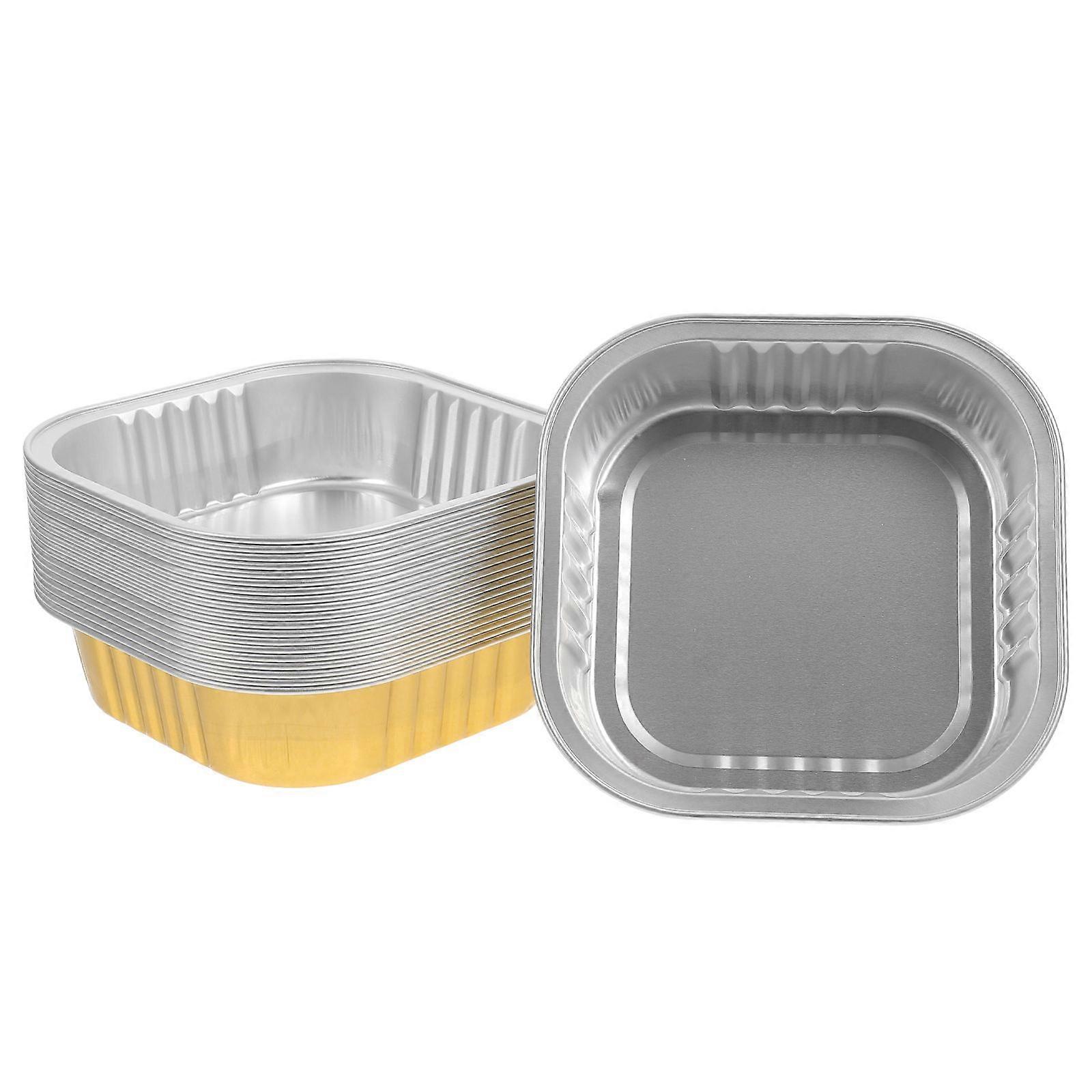 Oven Pans 20Pcs Square Foil Meal Prep Containers For Barbecue And Household Users 220Ml Capacity