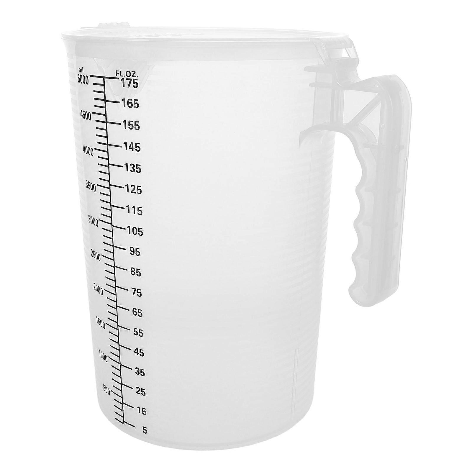 Large Capacity Measuring Cup with Lid Transparent Accurate for Kitchen 5L