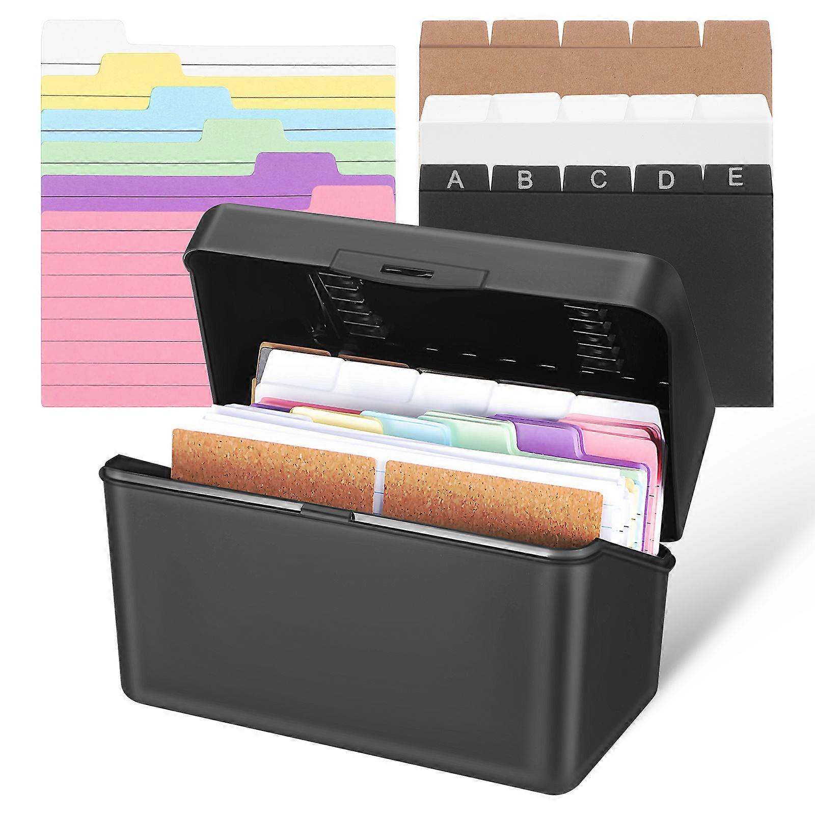 Index Card Organizer Case Desktop Storage for Flashcards 1Set with Binder Rings