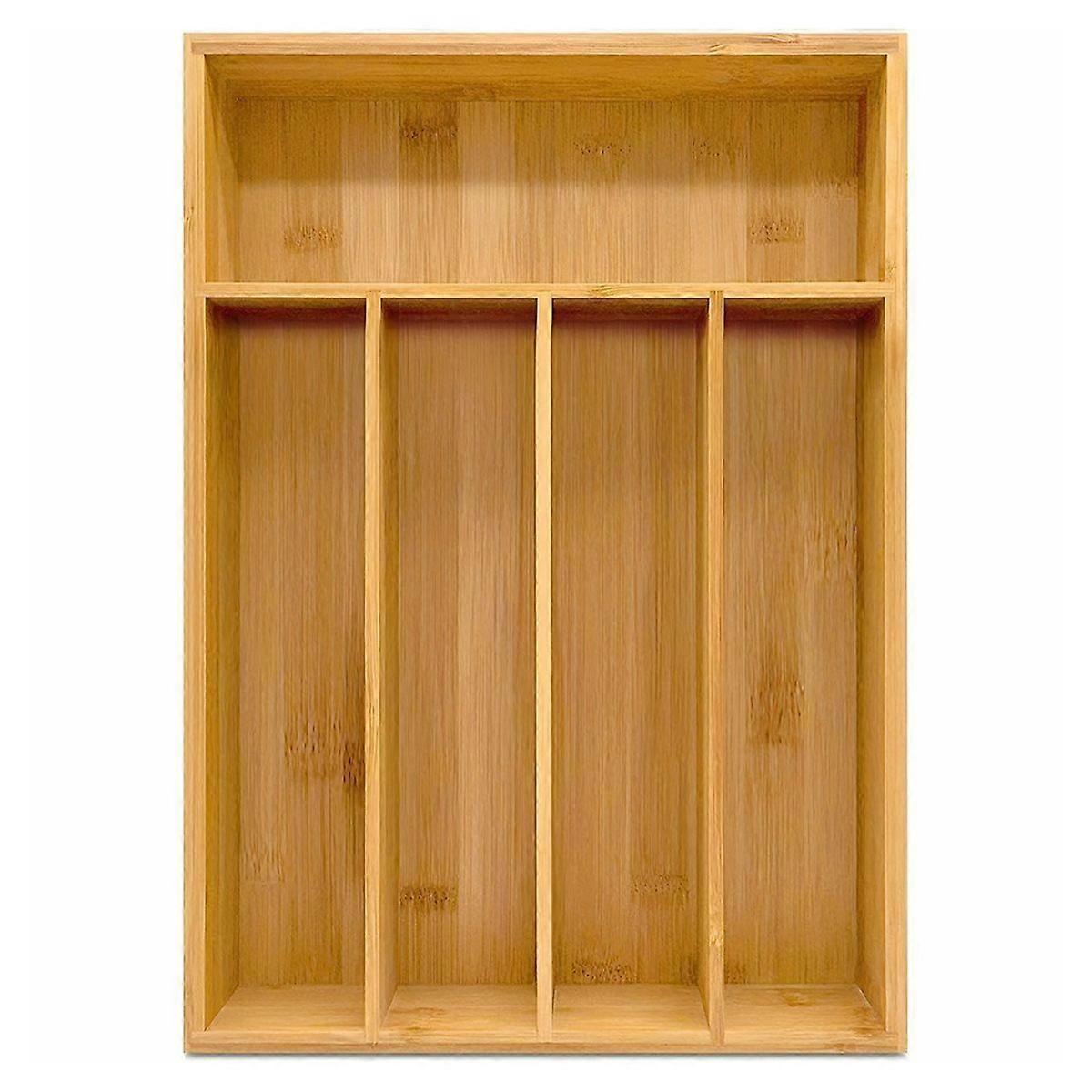 Bamboo and Fork Box, Partition Board Box, Silverware Tray Organizer, Kitchen Organizer for Flatware