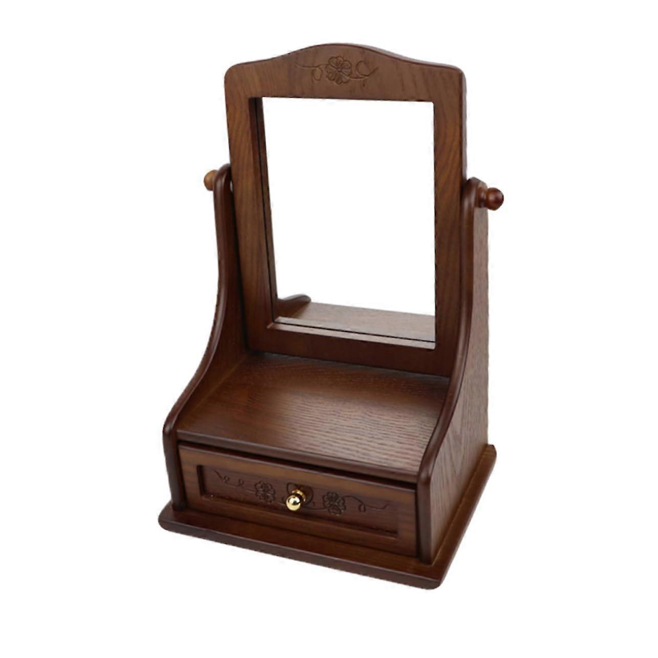 Vintage Vanity Mirror with Adjustable Tabletop Stand,  Clarity Reflection for Bedroom