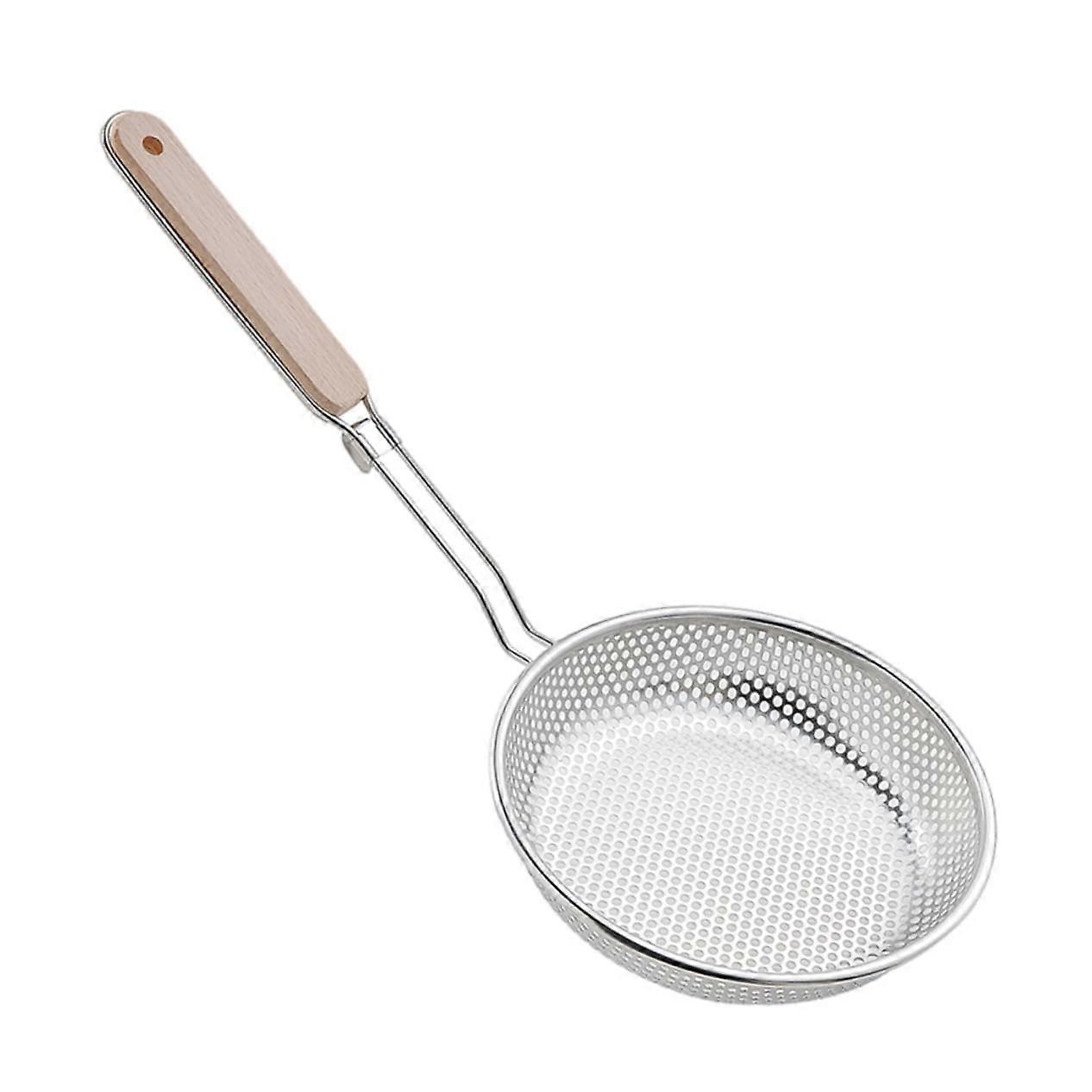 Stainless Steel Kitchen Strainer Colander with HeatResistant Long Handle for Frying and Soup