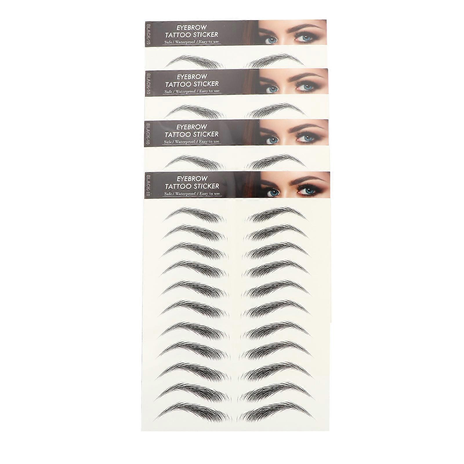 4 Sheets Eyebrows Sticker False Eyebrows Tattoos Temporary Eyebrows Tattoos