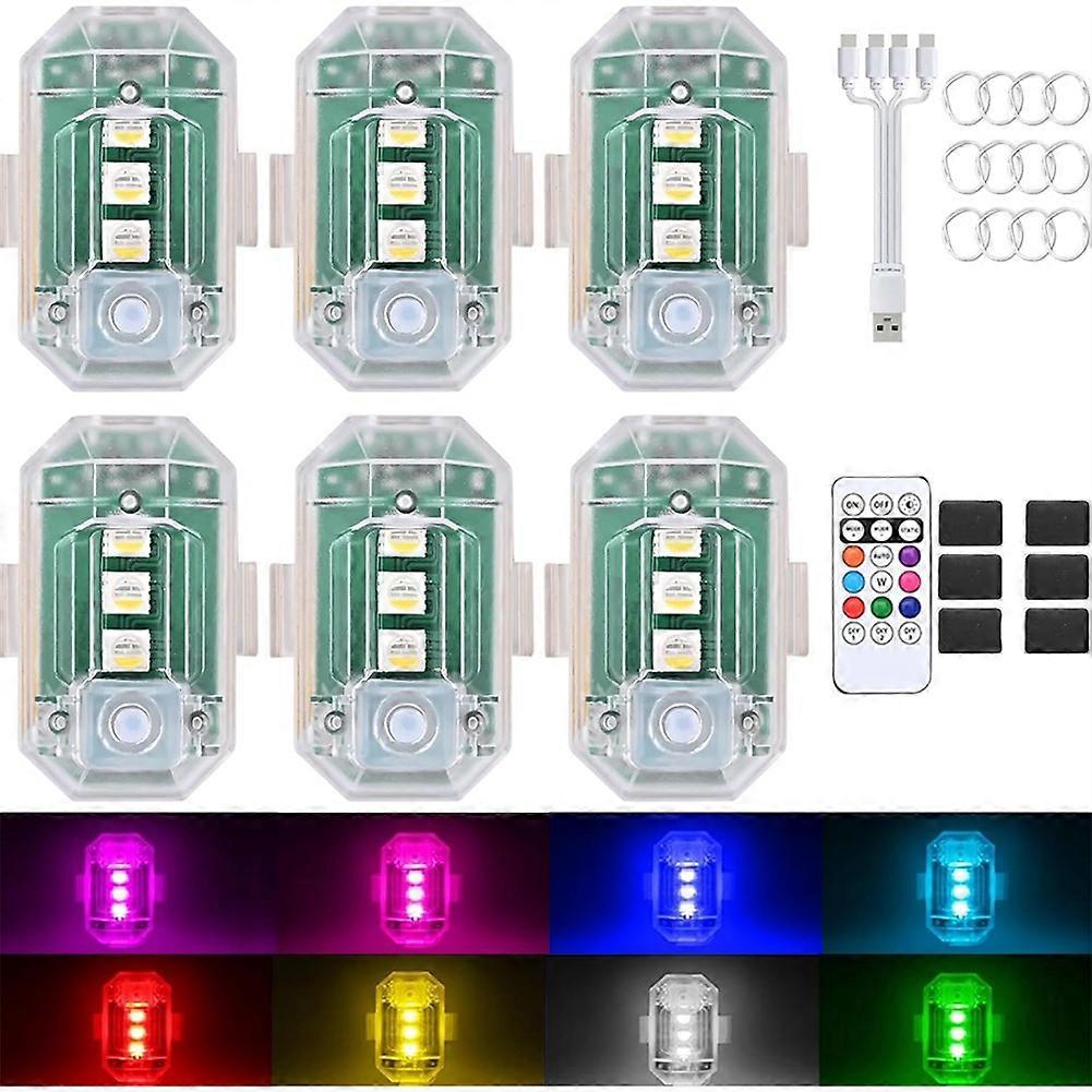 8PCS Wireless LED Strobe Lights with Remote Control, 350 MAh USB Rechargeable 8-Color High Brightness Waterproof