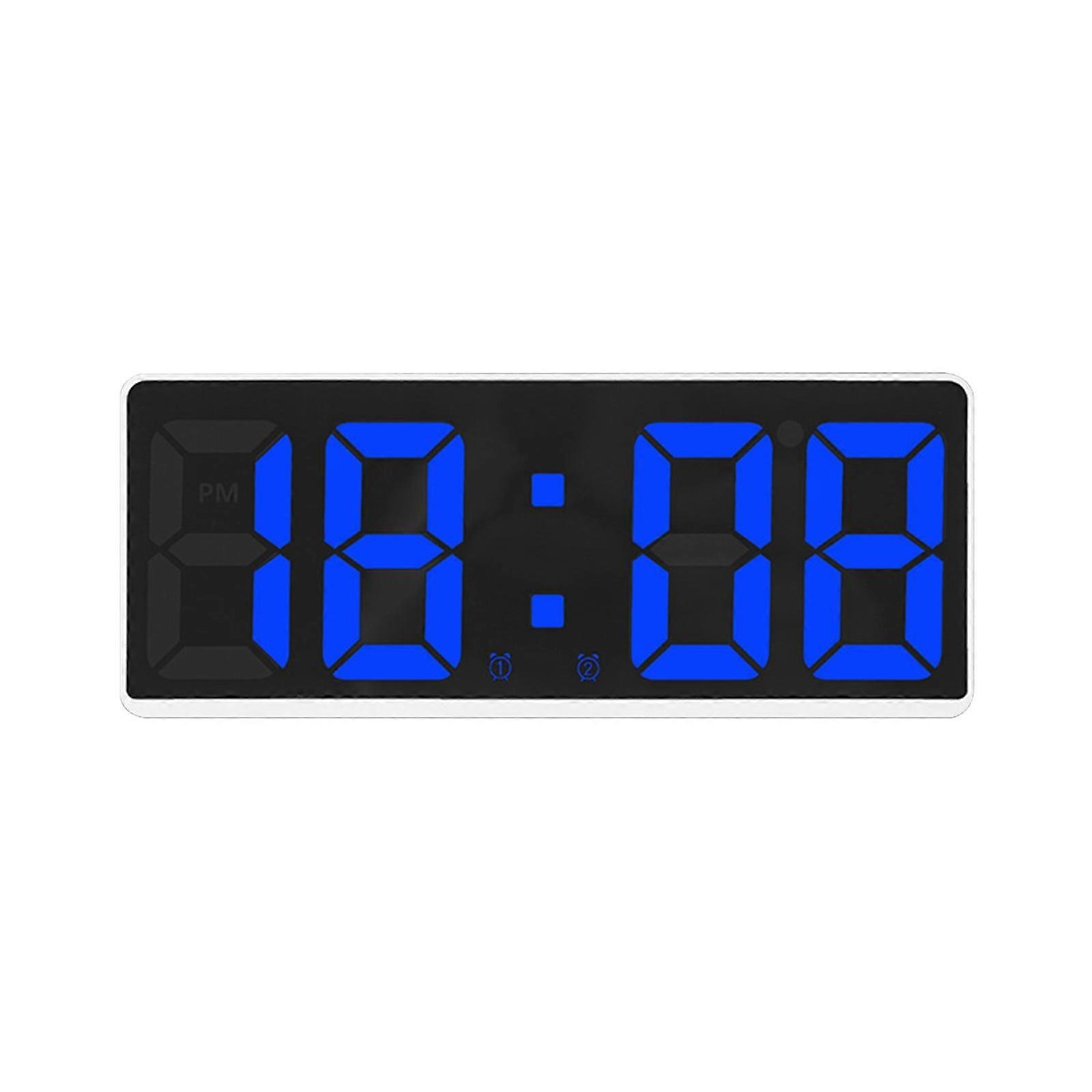 Kiplyki Digital Alarm Clock Simples LED Large Digital Display Fashion Alarm Clock Fully Functional Desktop Bedside Study Kitchen Clock White Frame