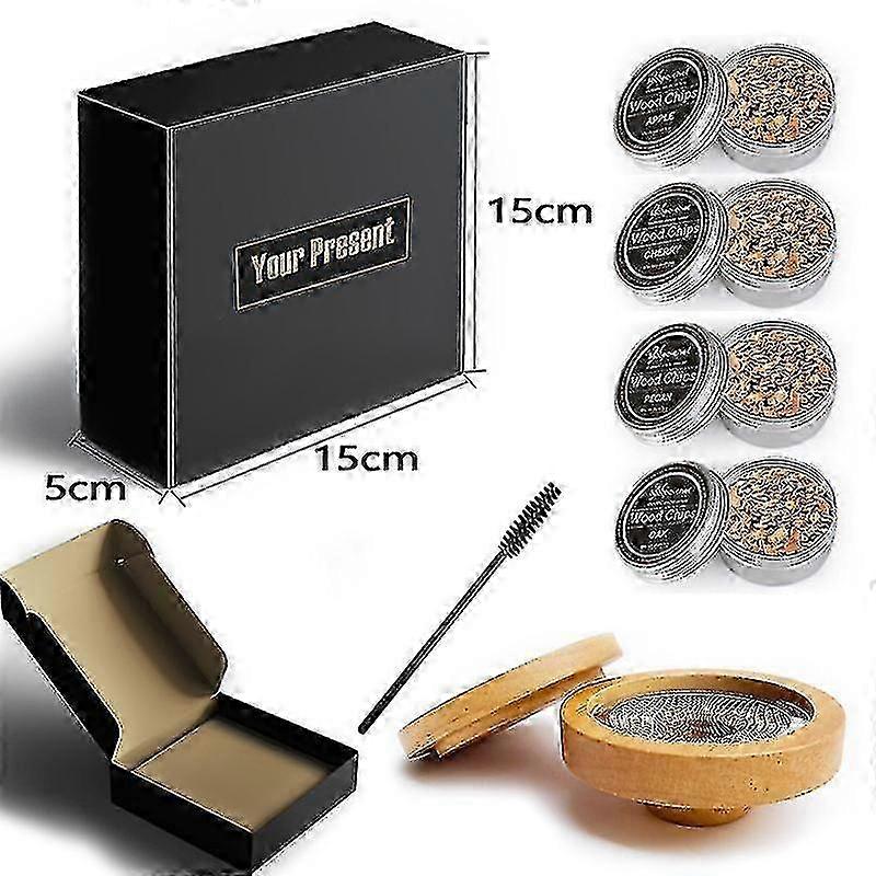 Cocktail Smoker Kit With Torch And 4 Flavored Wood Chips For Whiskey Bourbon Aging