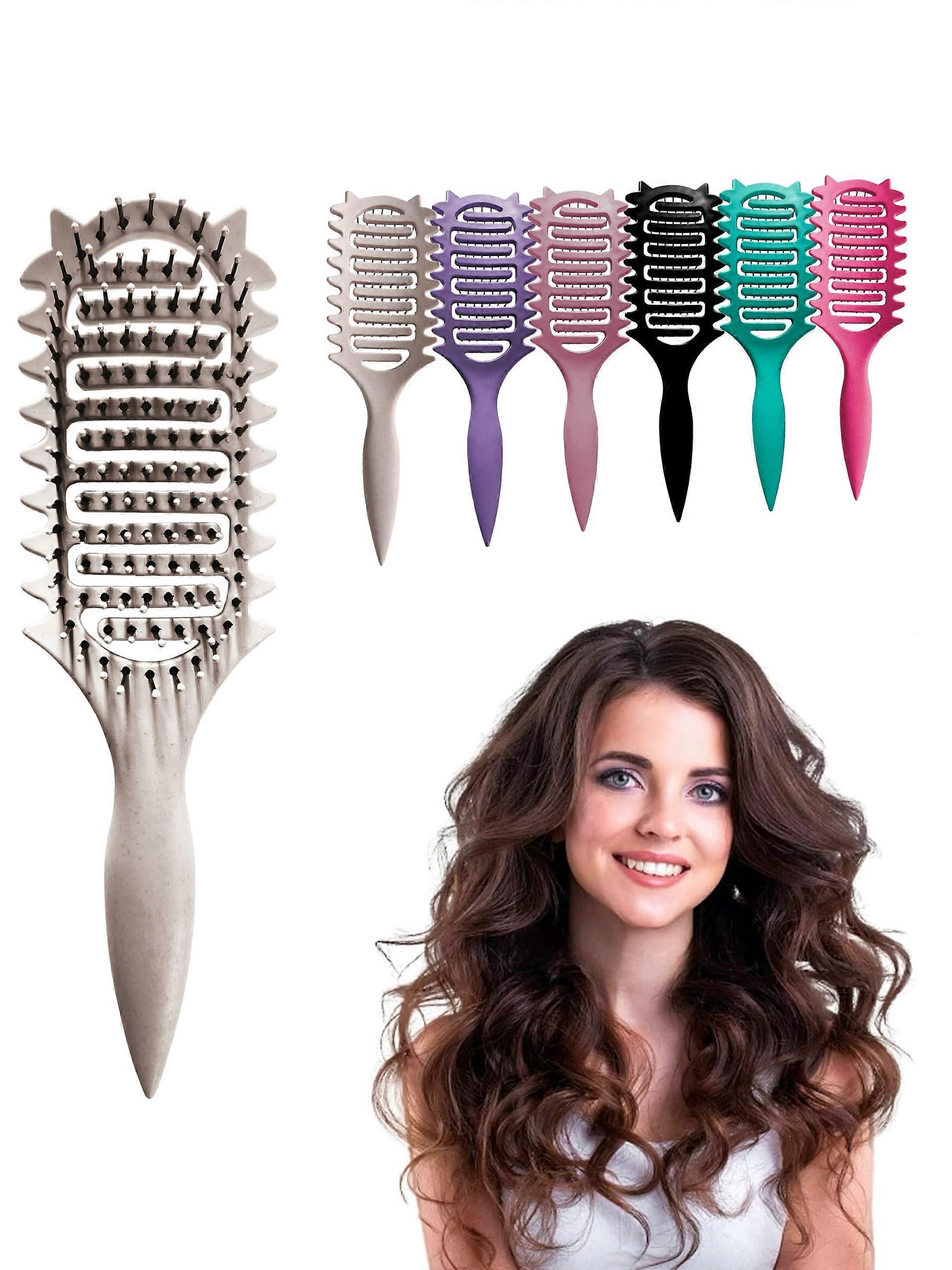 Curl Defining Brush for Wet and Dry Hair with Curl Shaping Bristles and Ergonomic Handle Grip, Off White