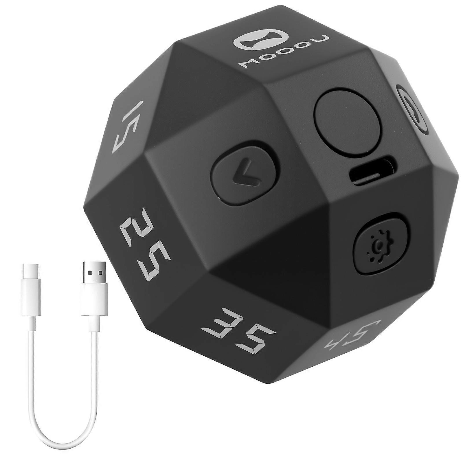 Cube Timer ABS Rotating Pomodoro Timer Time Management Cube Countdown Cooking Study Mini Digital Timer Kitchen Accessories