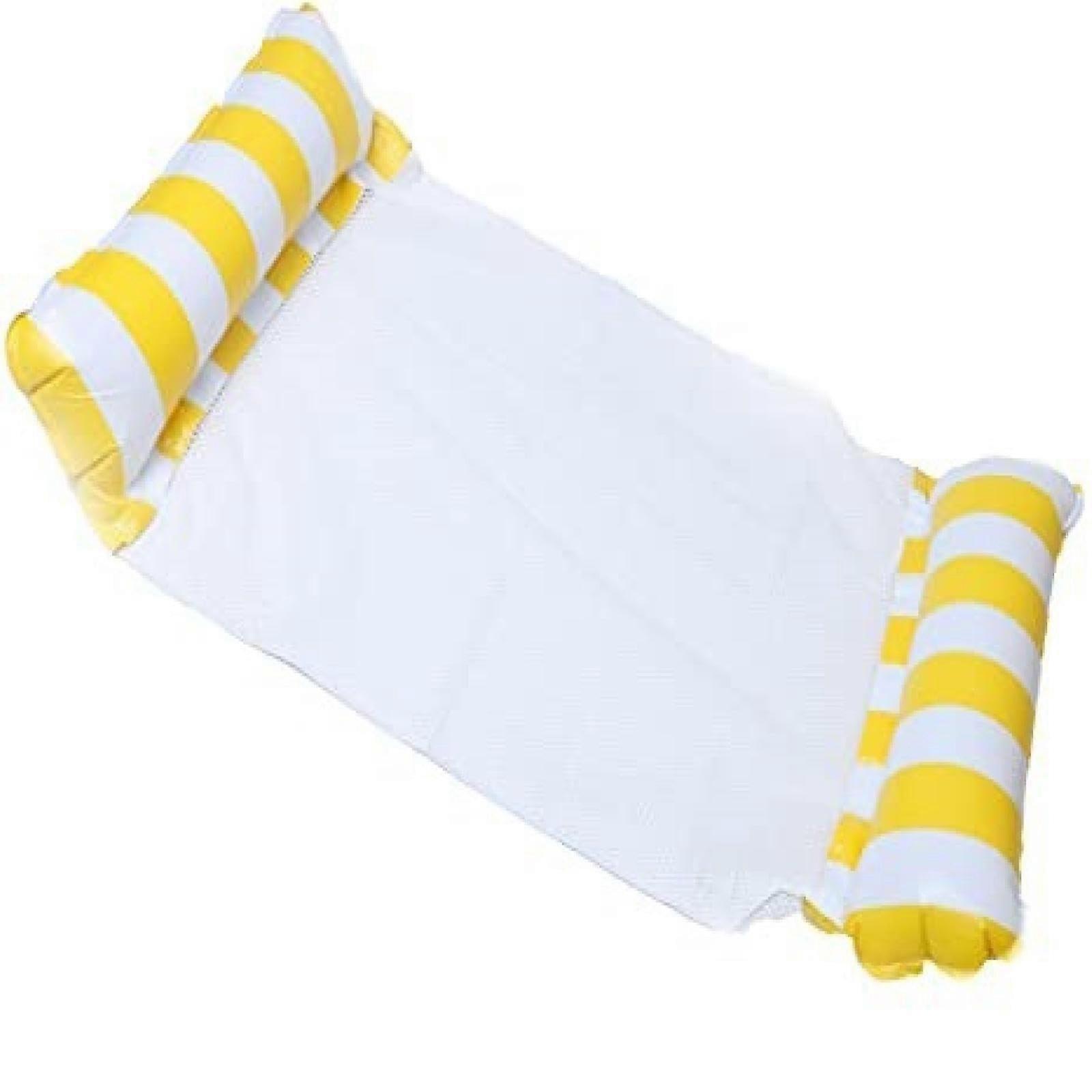 Pool Float Inflatable Lounger with DualPurpose Backrest, Foldable Striped Floating Bed Sofa for Adults