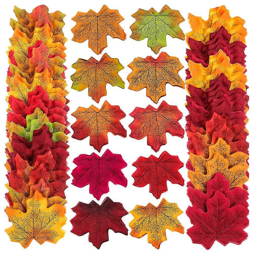 Fall Simulation Maple Leaf Craft Set 600Pcs Assorted Color Decorative Supplies For Parties