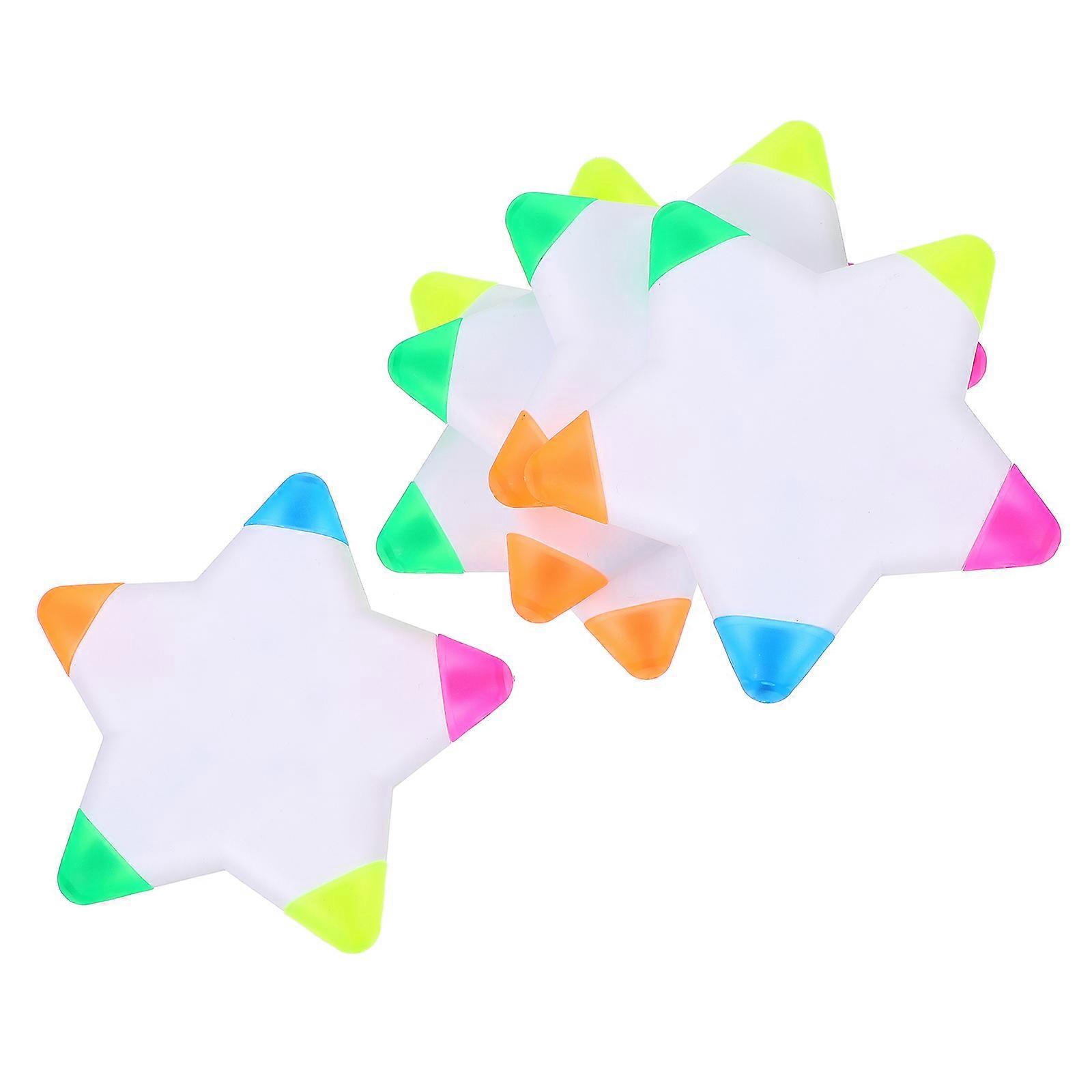 Fluorescent Maker Shape Highlighting Writing Marking Adults Students Kids 5Pcs