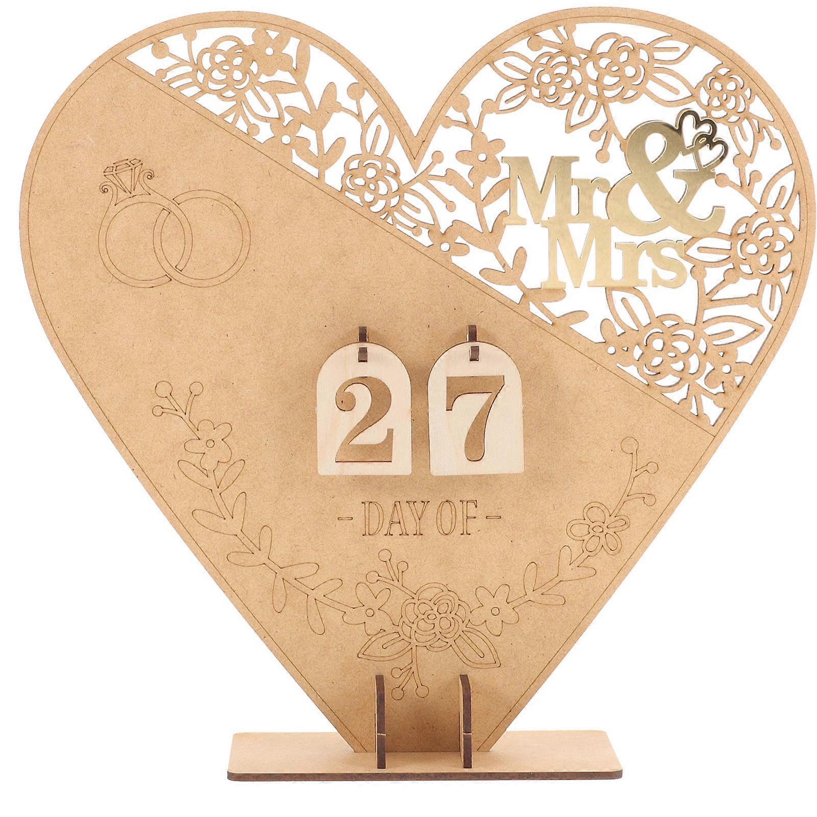Wooden Wedding Advent Calendar Wedding Countdown Calendar for Decor Set