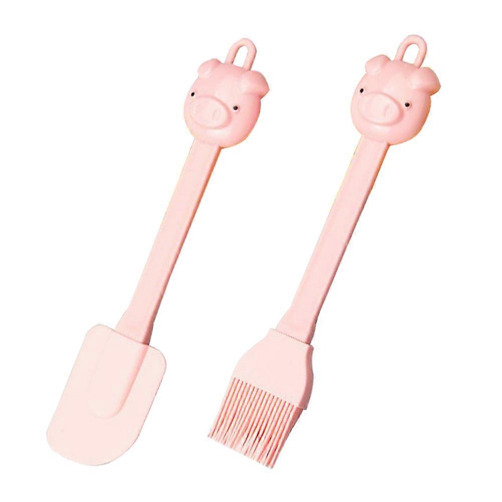 Kitchen Silicone Spatula Baking Utensil Random Color Twisting Resistance 1Set