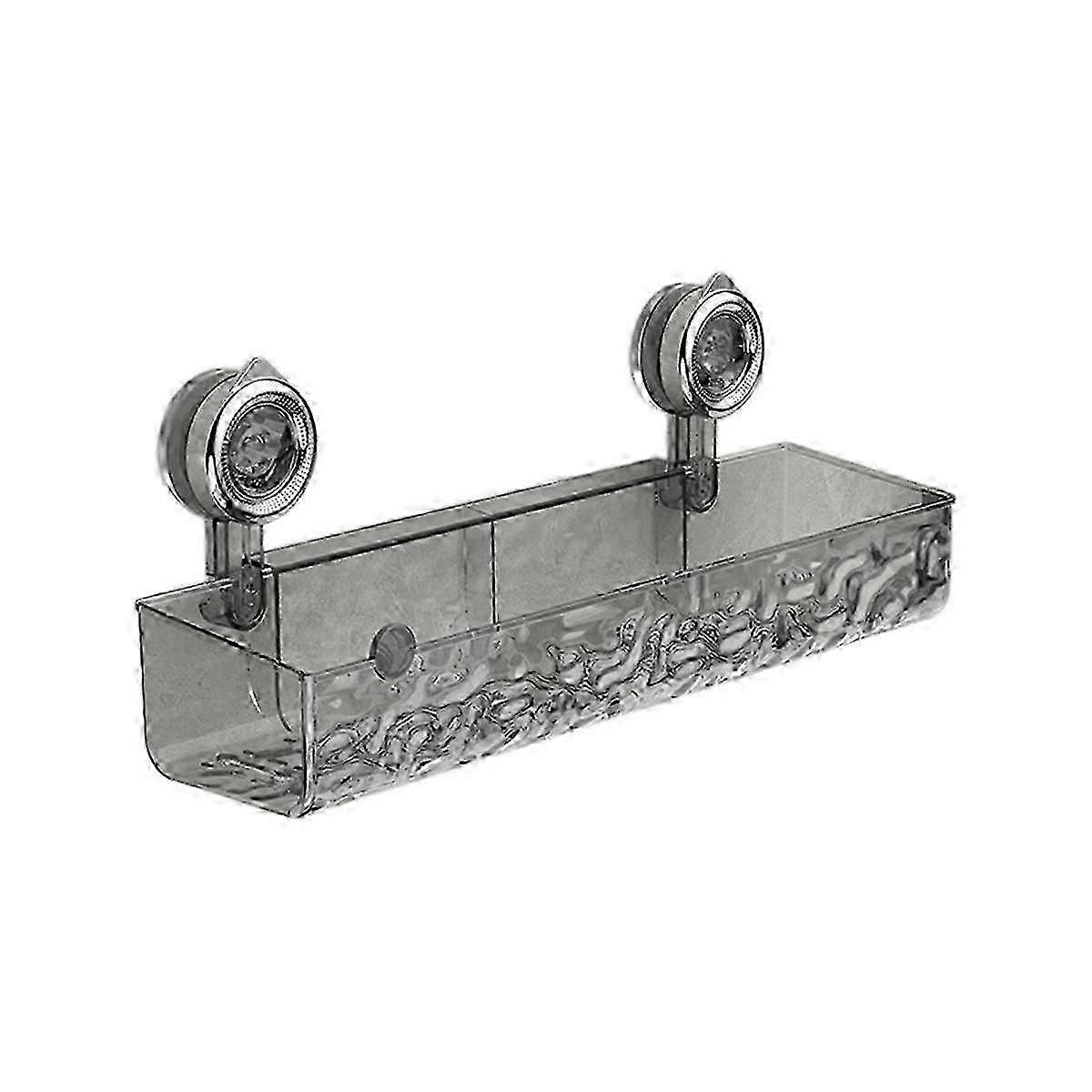 2025 Glacier Pattern Suction Cup Shelf,Gray Long style