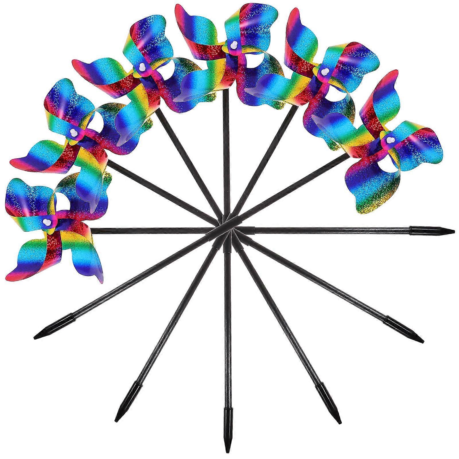 Plastic Wind Spinner Yard Wind Spinner for Playing 12Pcs Lawn Decor