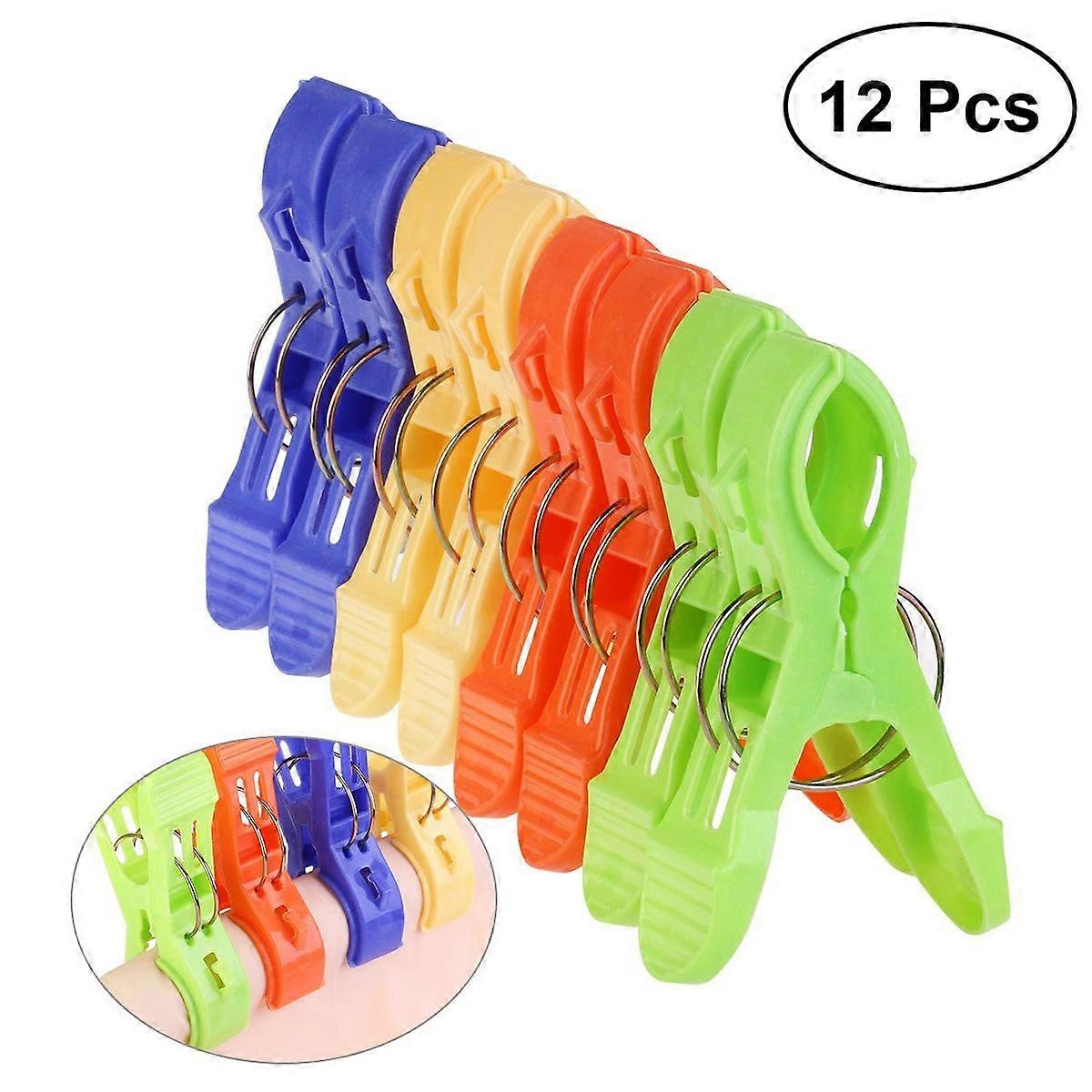 Clothes Clips Jumbo Size for Holding Clothes 36Pcs Plastic Assorted Color