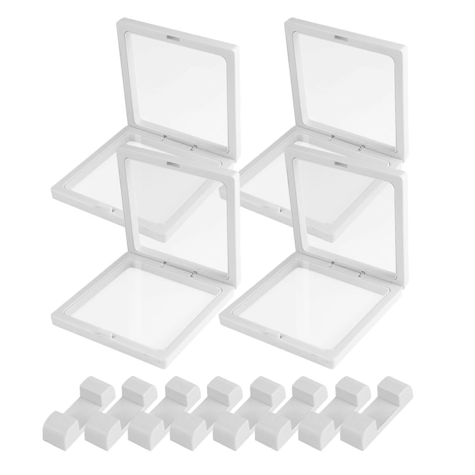 Clear Display Frames Floating Holder for Jewelry Organizer 4 Boxes Set