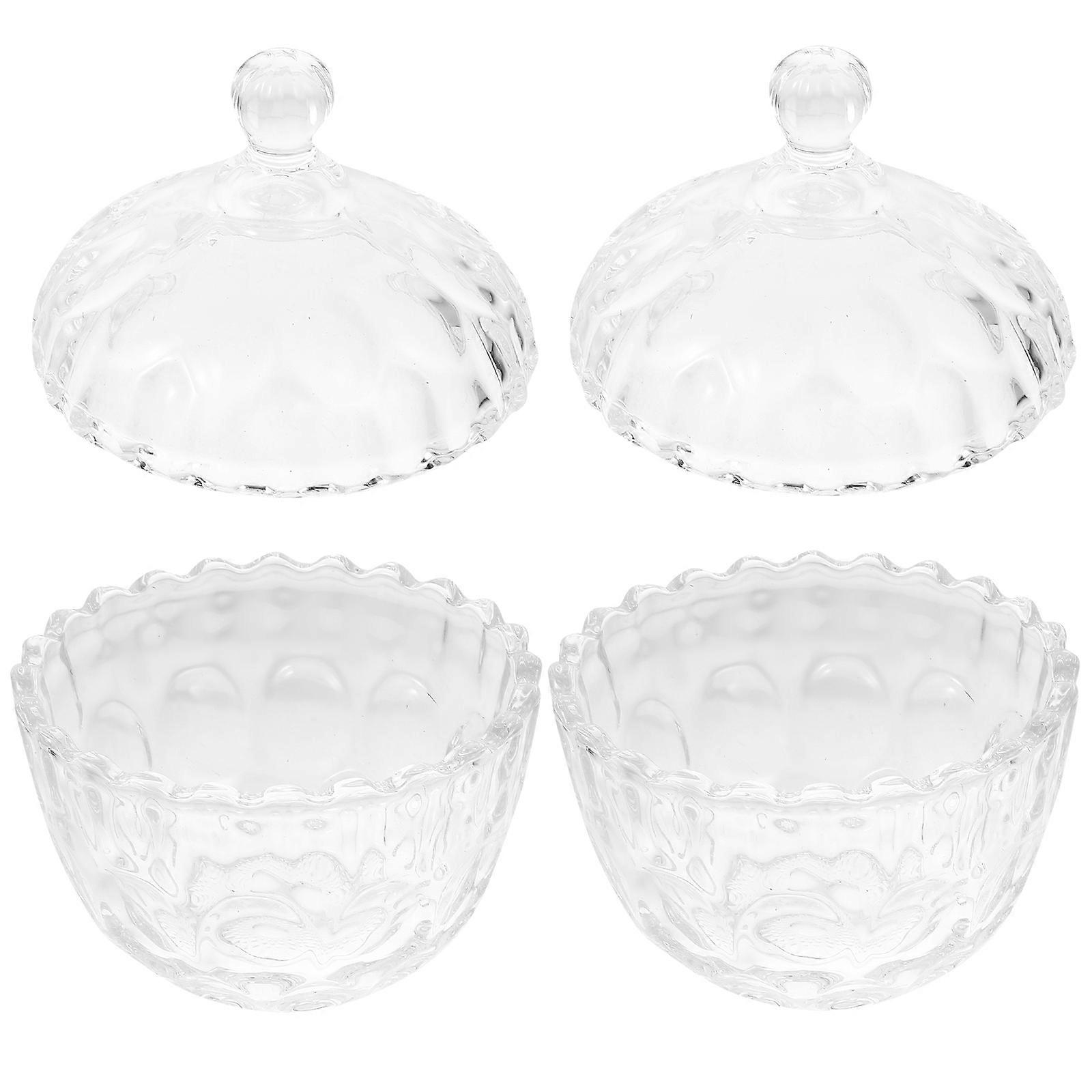 Glass Candy Jar Transparent Box Insect-Proof Dust-Proof Home Organization 2Pack