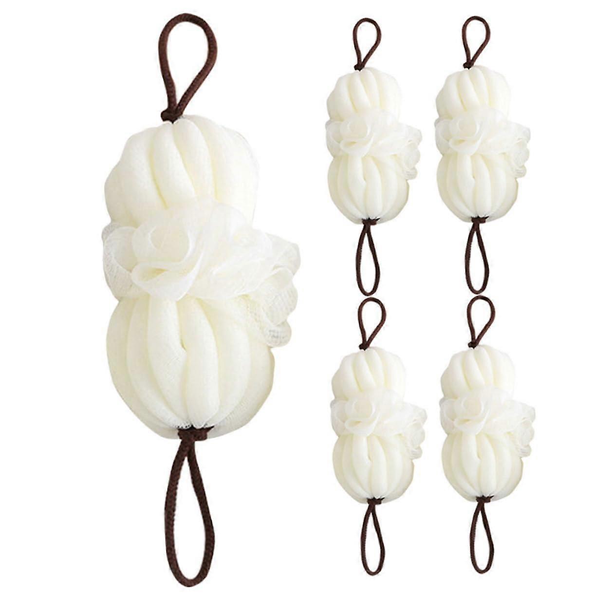 Bath Loofah Sponge Set 5pcs Soft Exfoliating Body Scrubber Pouf for Shower Quick Drying