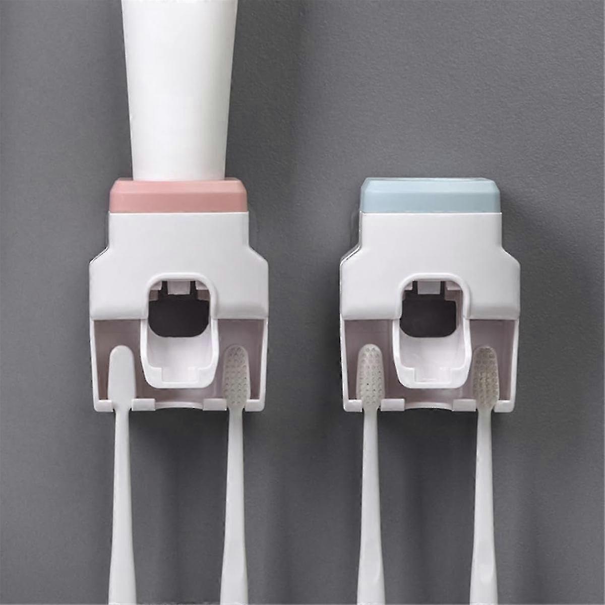 Wall Mounted Toothpaste Dispenser with Toothbrush Storage and Squeezer Functionality