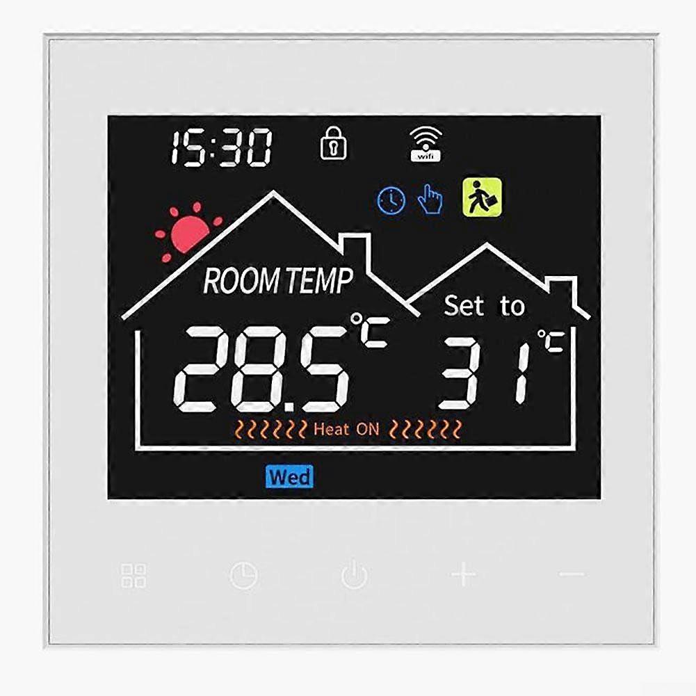 Smart WiFi Thermostat with HD Display, Programmable Heating, Child Lock Protection, 16A