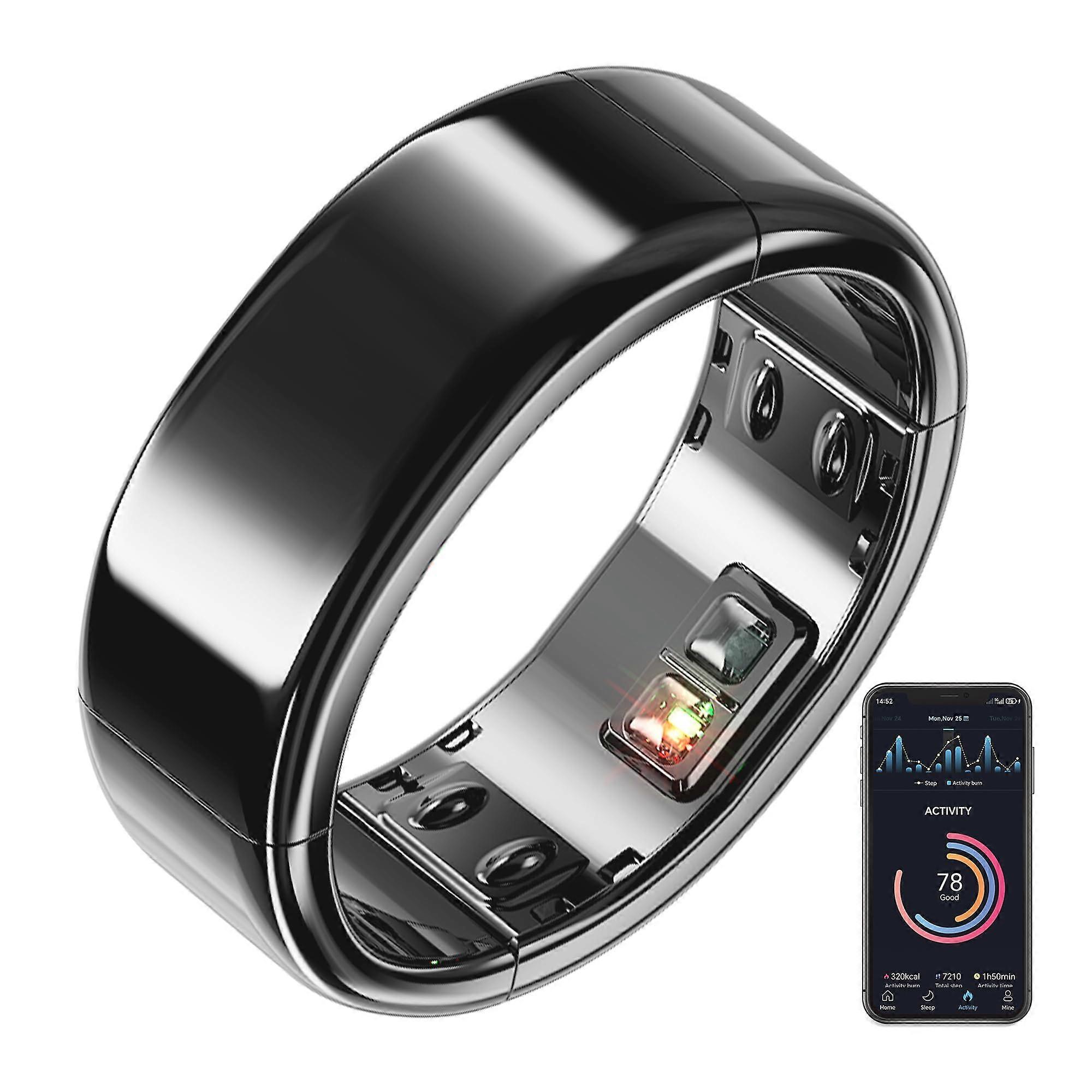 Smart Ring Space Grey Size L with Automatic Fit, Sleep & Heart Rate Tracking, No Subscription