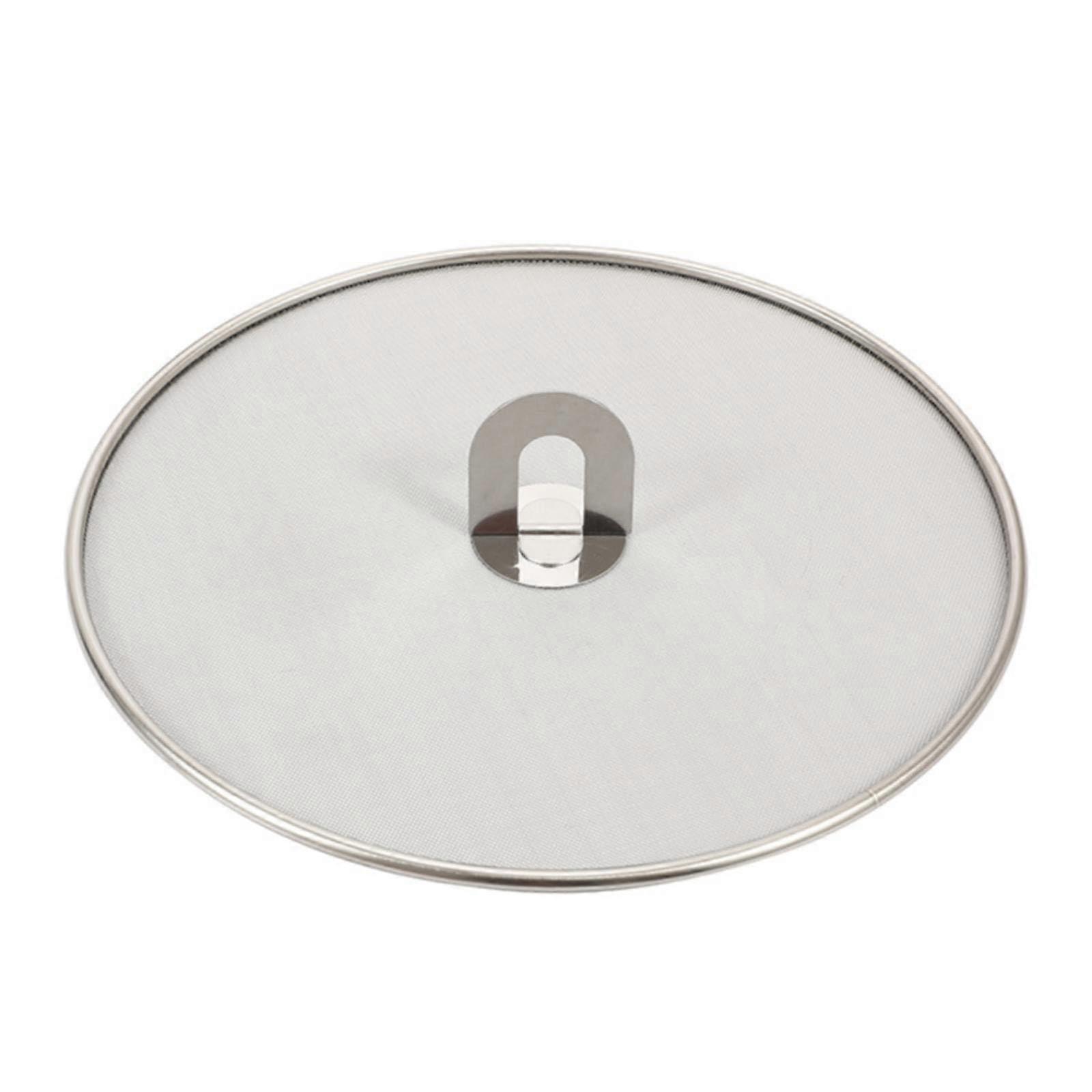 Stainless Steel Splatter Screen Grease Guard with Foldable Handle for Frying Pan Cooking