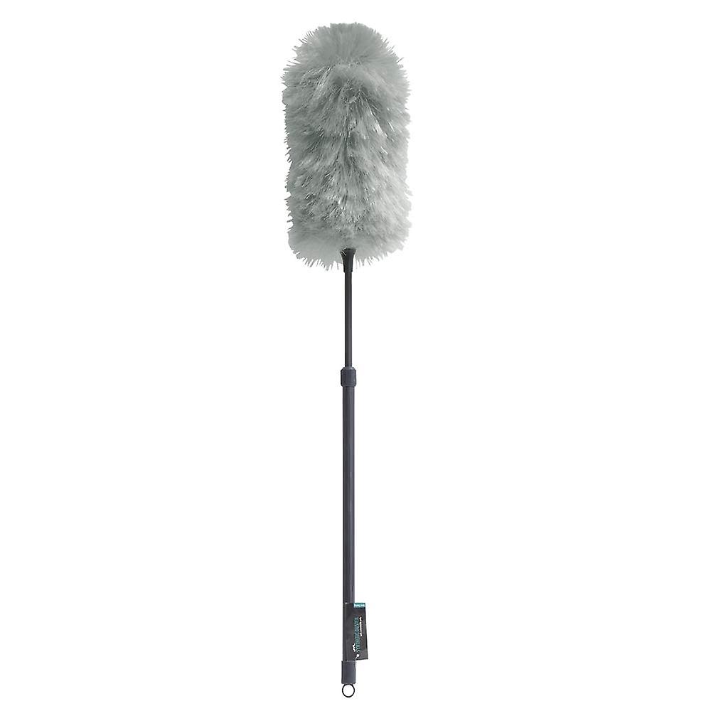 Extendable Static Duster with Long Handle for Easy Dusting, Lightweight Reusable Grey Turquoise